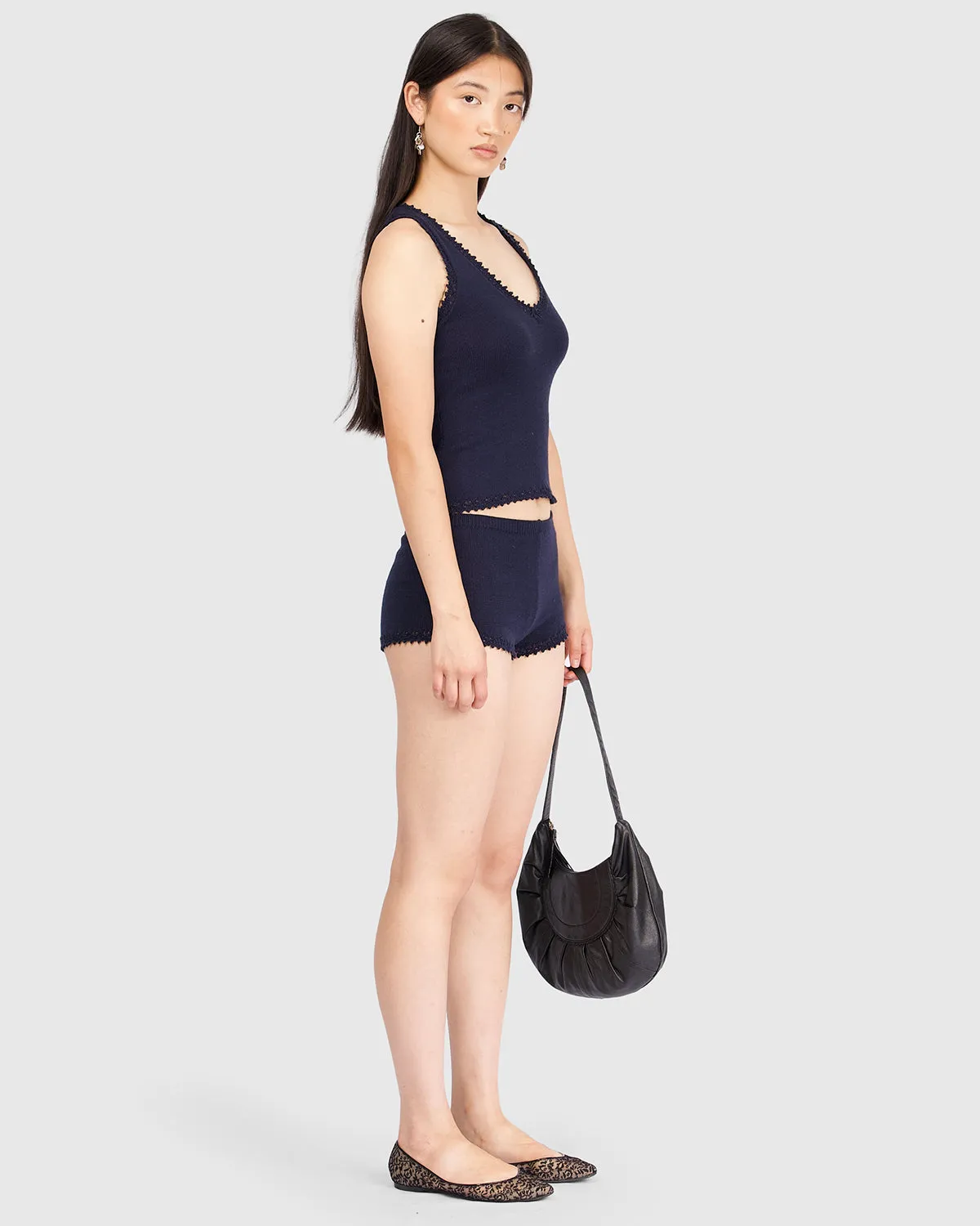 Lace Knit Tank - Navy sold by My Mum Made It product image thumbnail 3