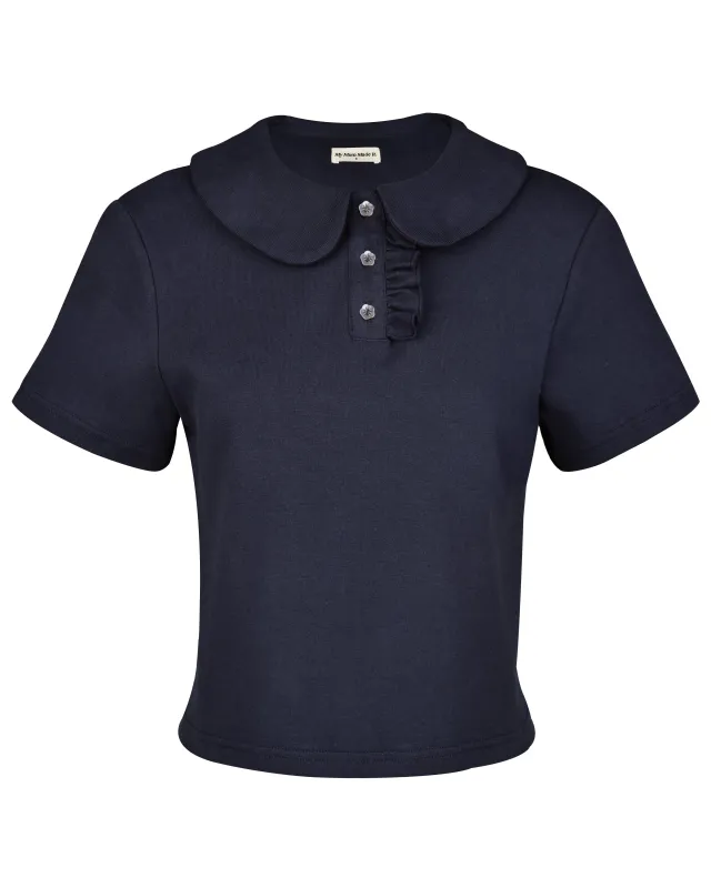 Polo Top - Navy sold by My Mum Made It