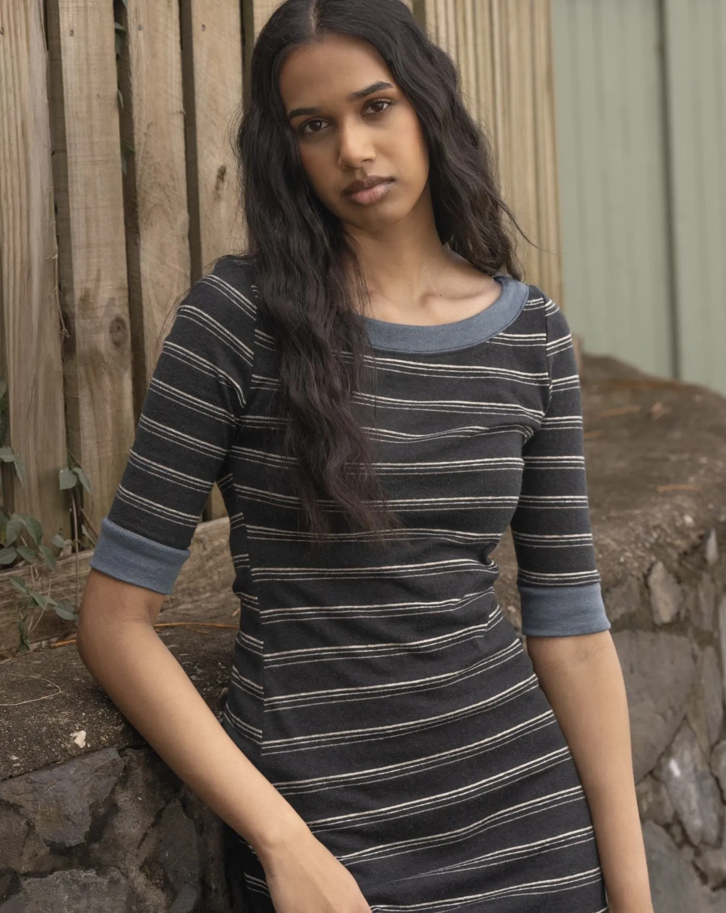 Boat Neck Stripe Dress - Sea Stripe sold by My Mum Made It product image thumbnail 5