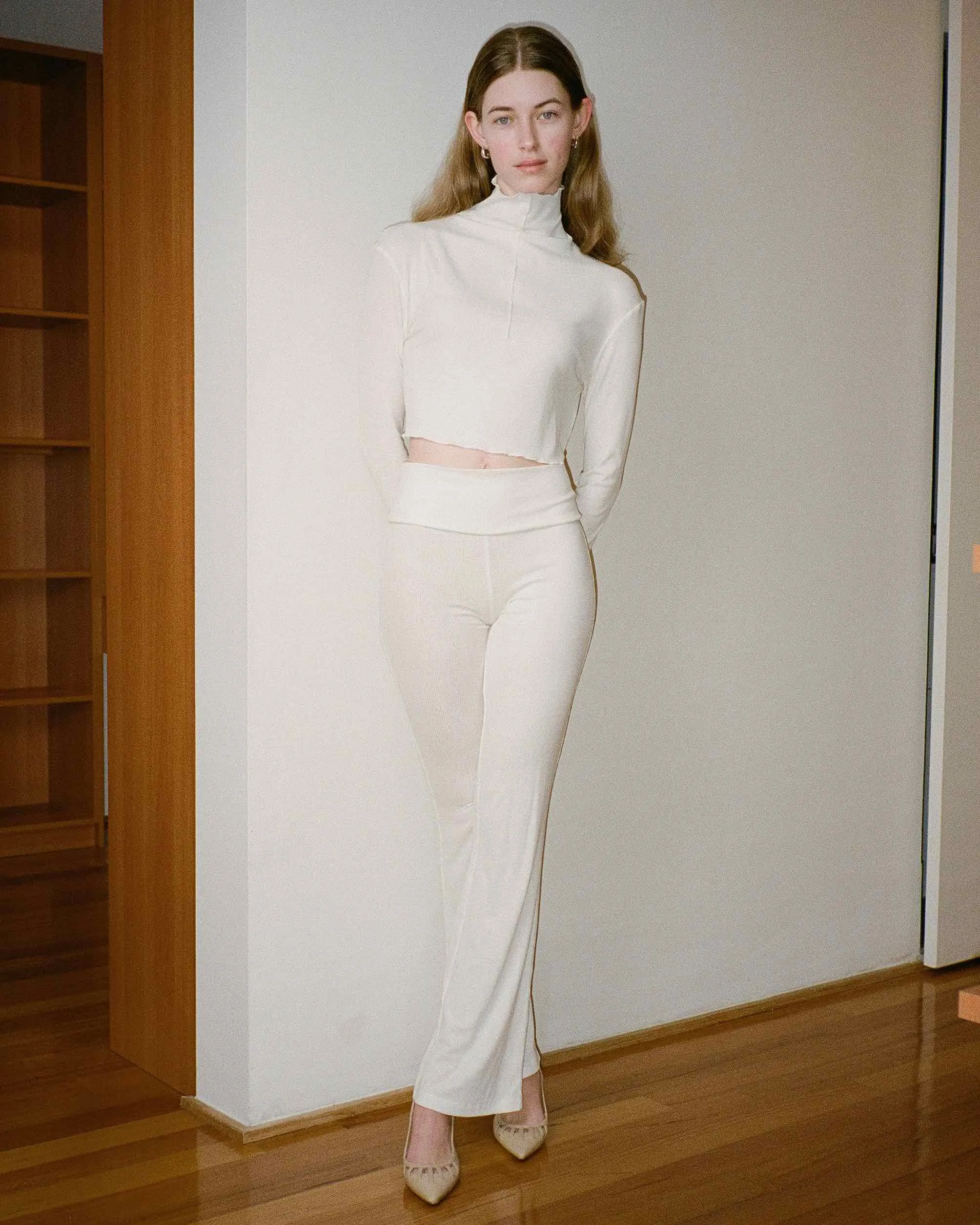 Tencel Linen High Neck Flow Top - White sold by My Mum Made It product image thumbnail 4