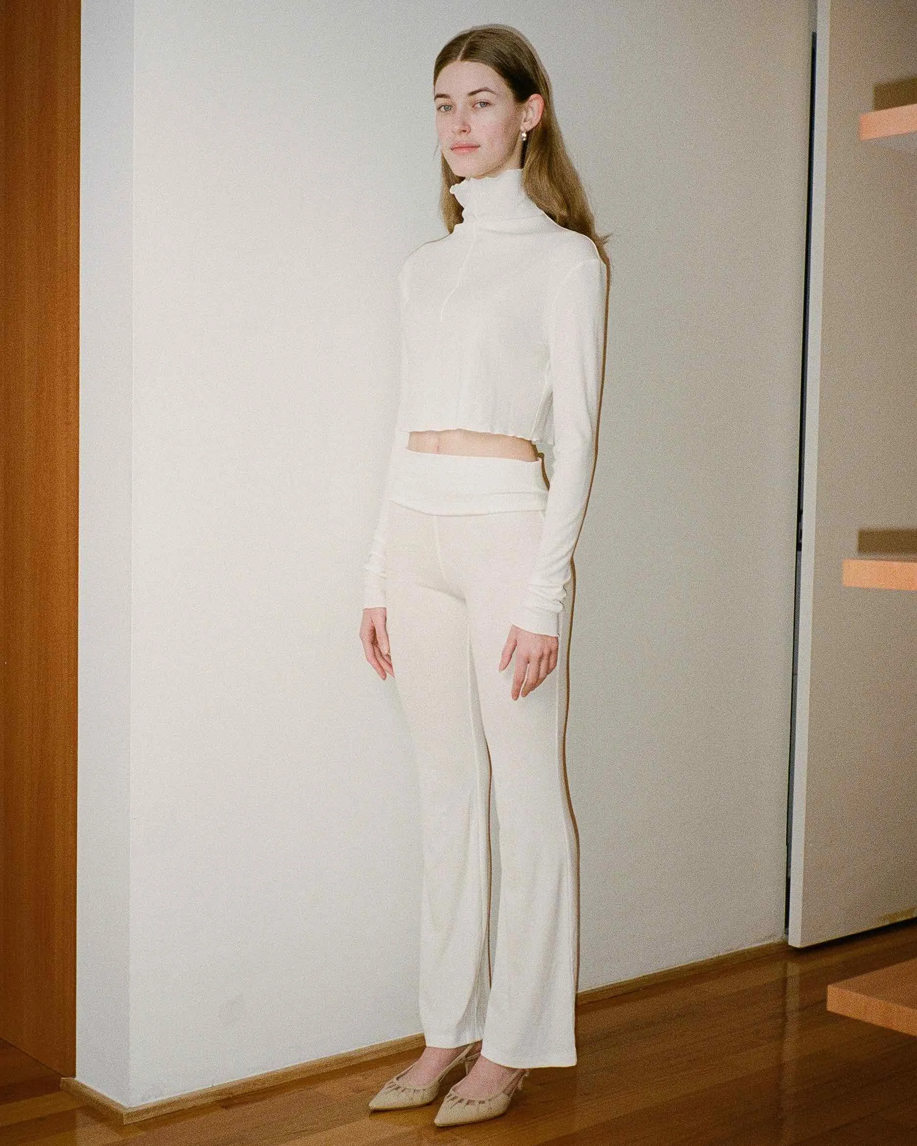 Tencel Linen High Neck Flow Top - White sold by My Mum Made It product image thumbnail 3