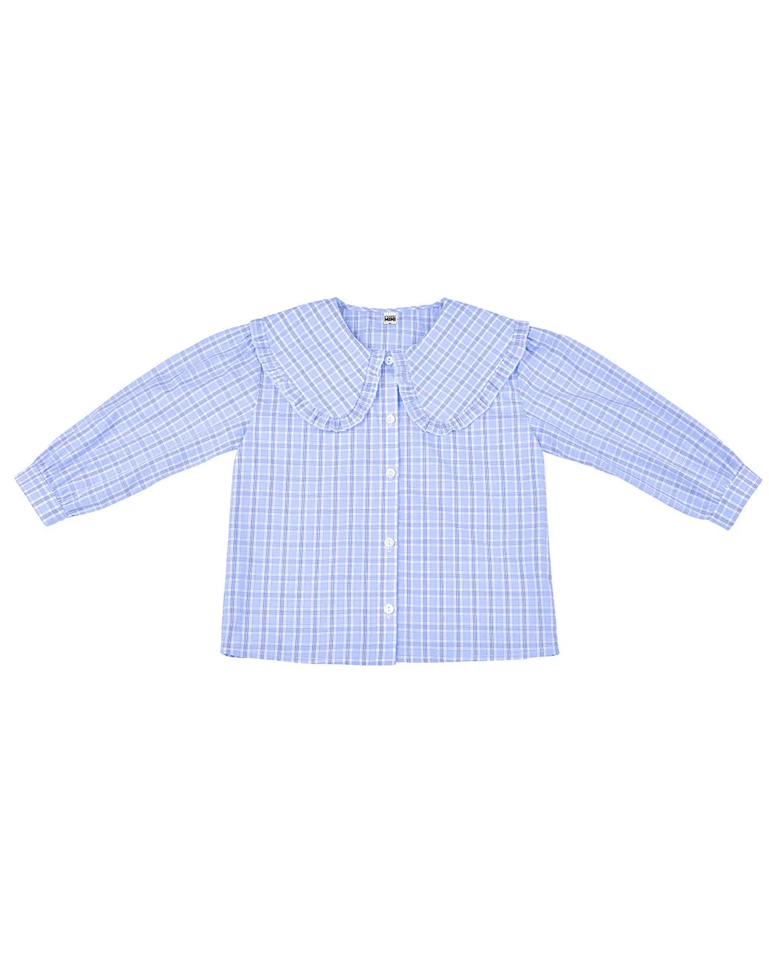 Collar Blouse - Sky Blue Check (Mini) sold by My Mum Made It