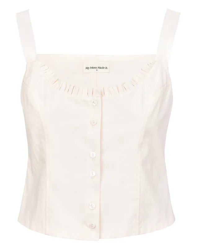 Button Camisole - Bone sold by My Mum Made It