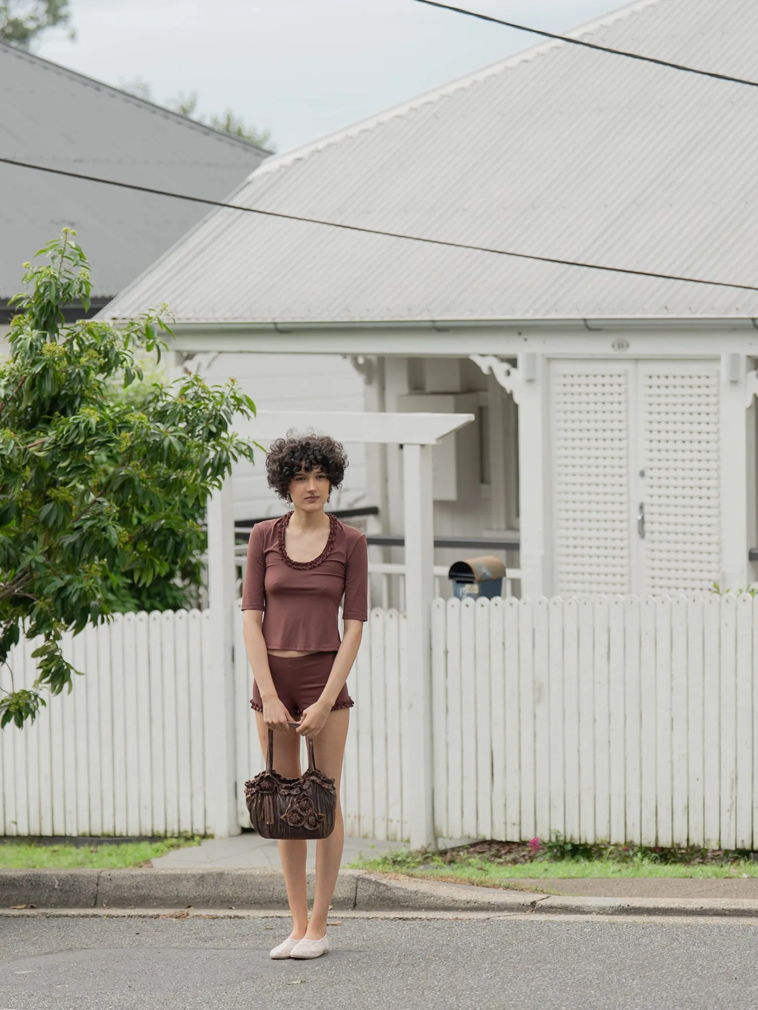 Ruffle Beach Top - Dirt sold by My Mum Made It product image thumbnail 5