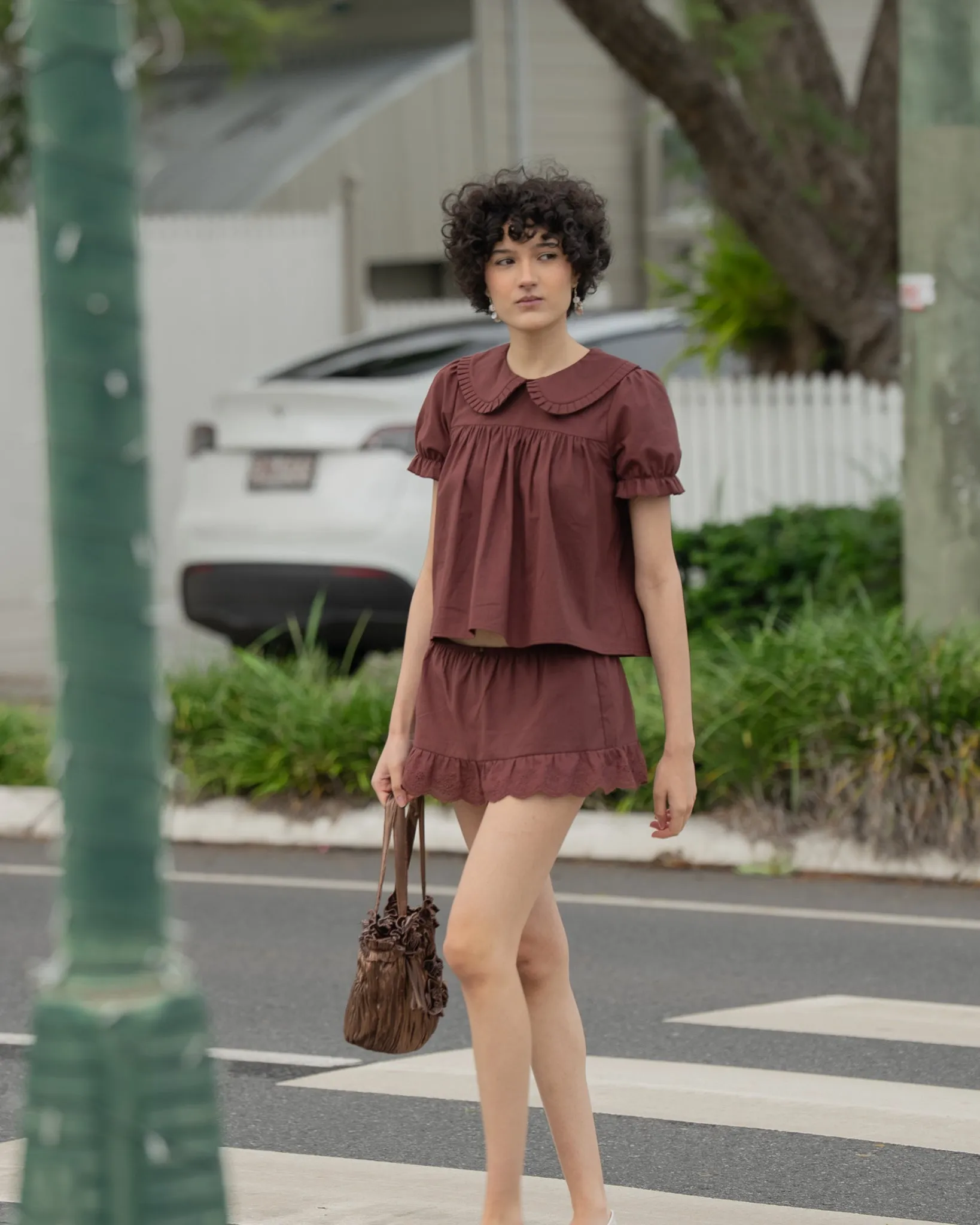 Lace Mini Skirt - Dirt sold by My Mum Made It product image thumbnail 5