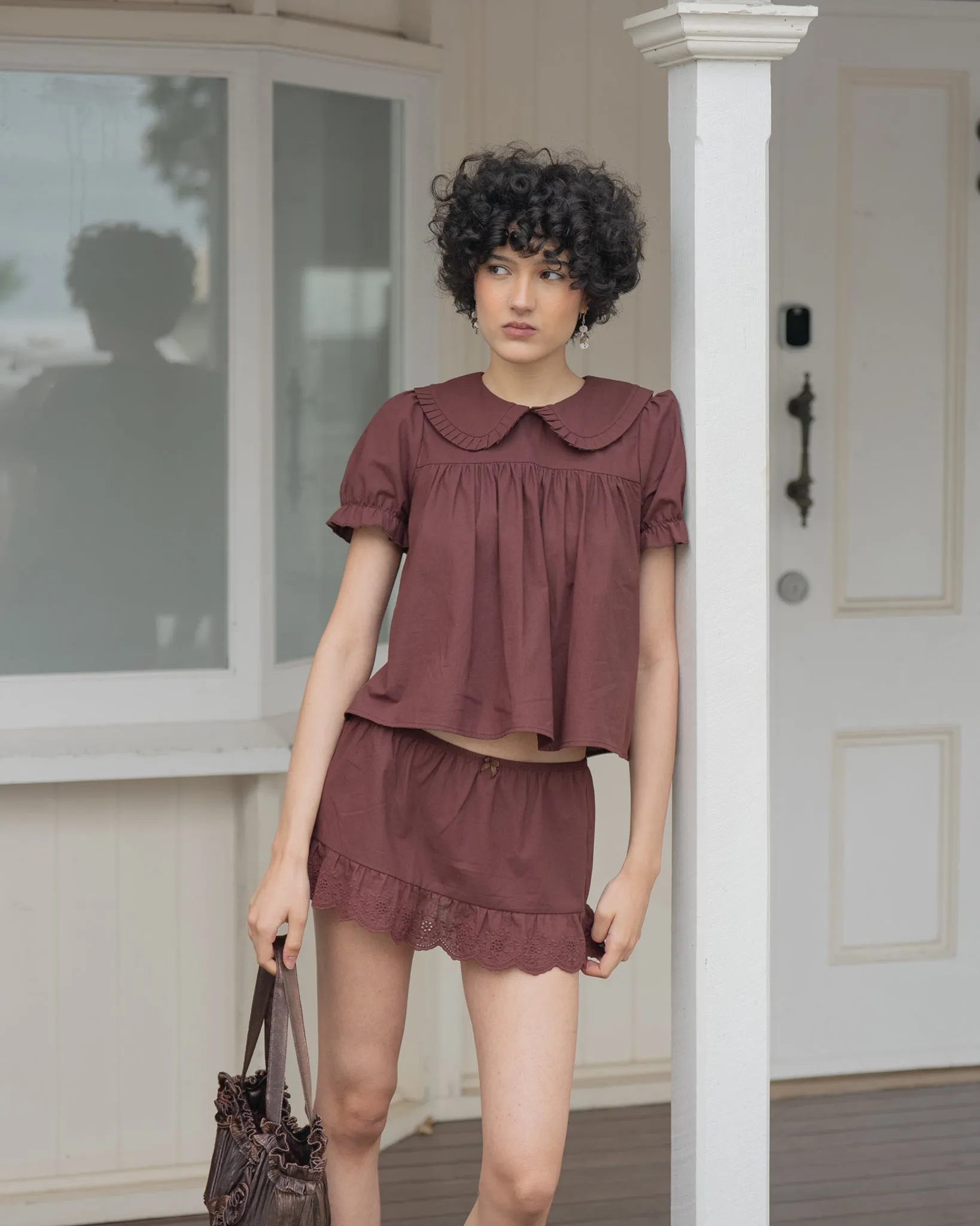 Lace Mini Skirt - Dirt sold by My Mum Made It product image thumbnail 3