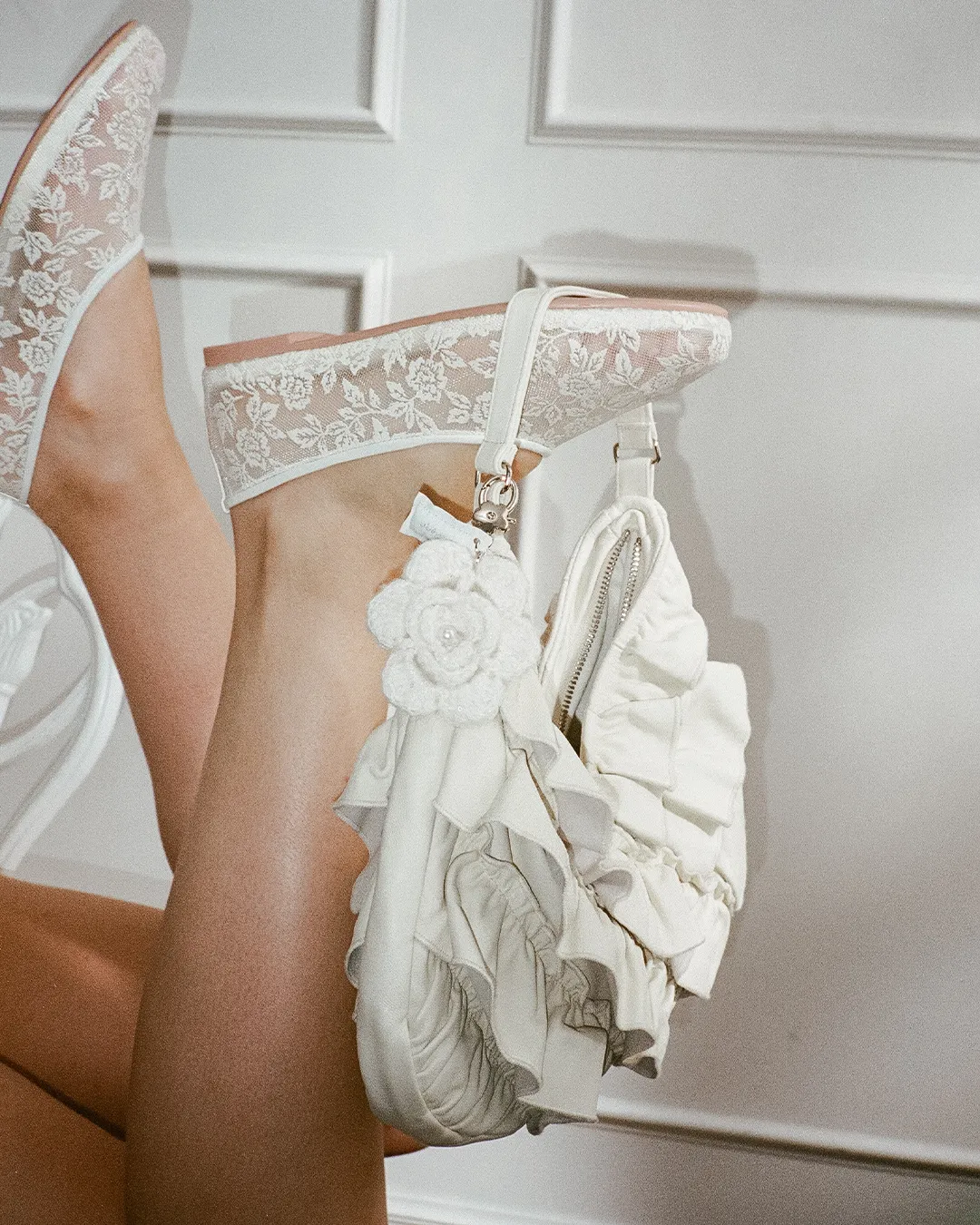 Crochet Pearl Flower Key Ring sold by My Mum Made It product image thumbnail 3