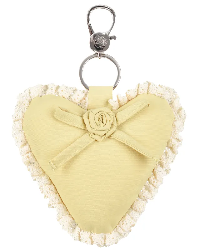 Rosette Heart Keychain - Butternut sold by My Mum Made It
