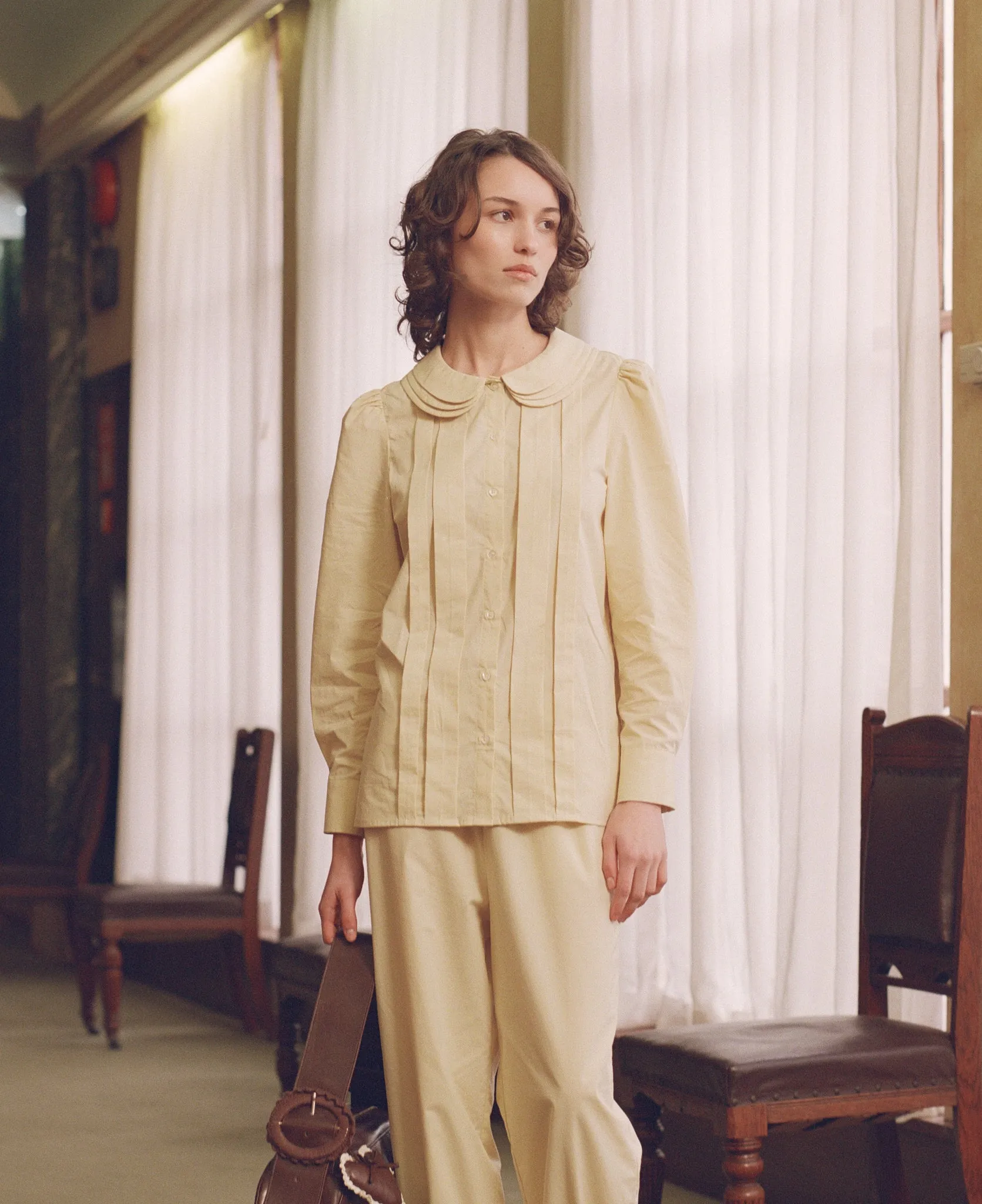 Tiered Collar School Shirt - Butternut sold by My Mum Made It product image thumbnail 2