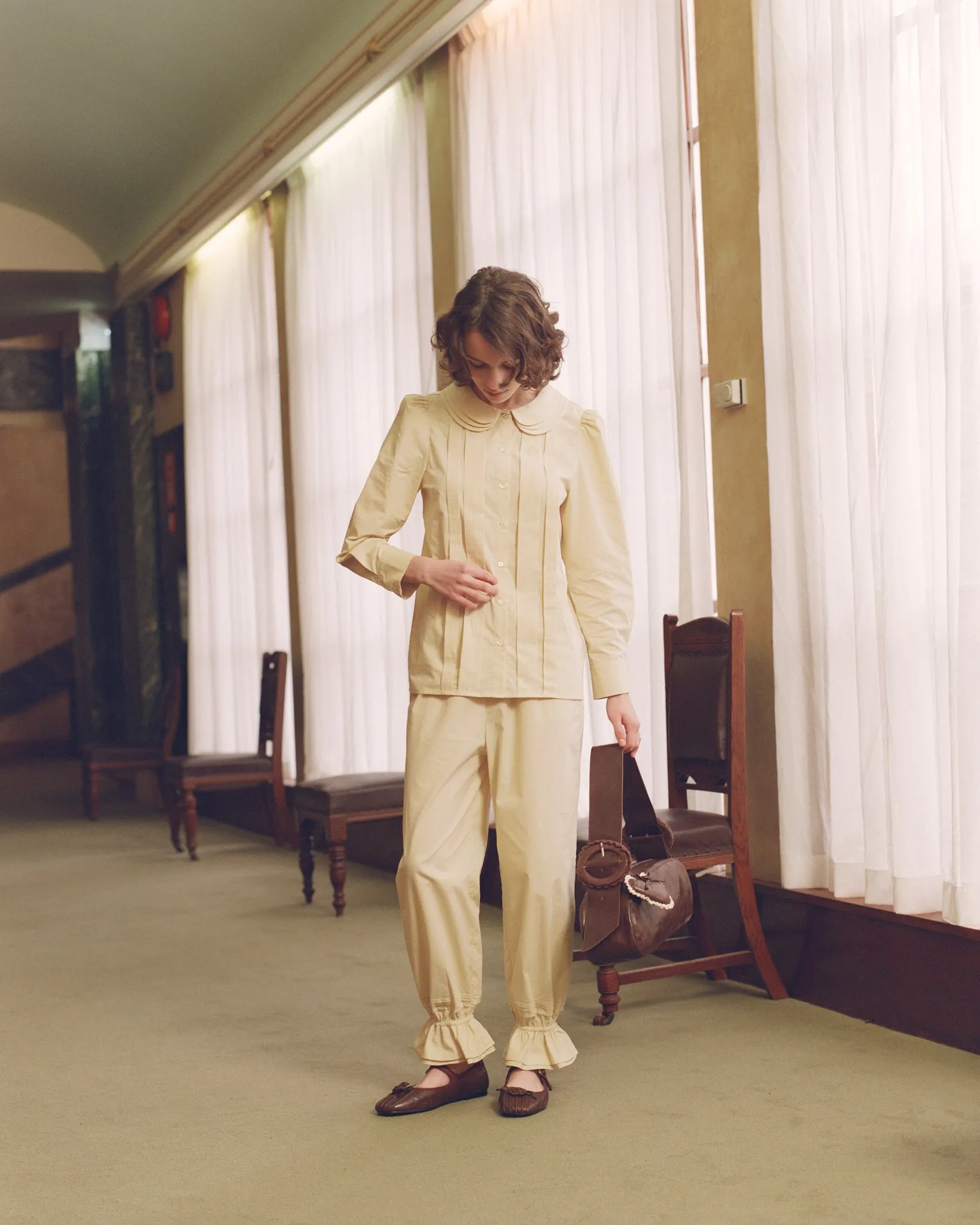 Tiered Collar School Shirt - Butternut sold by My Mum Made It product image thumbnail 3