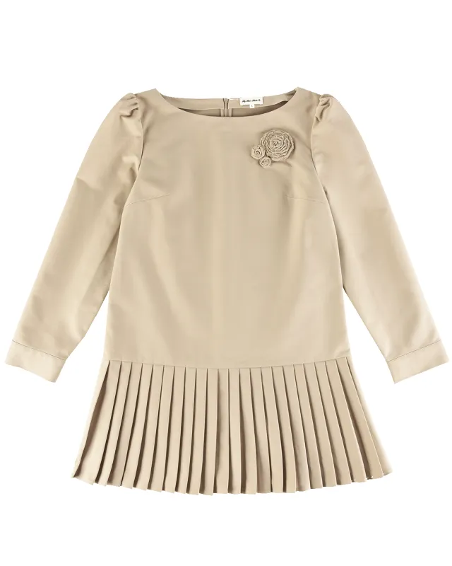 Dropwaist Pleat Dress - Fawn sold by My Mum Made It