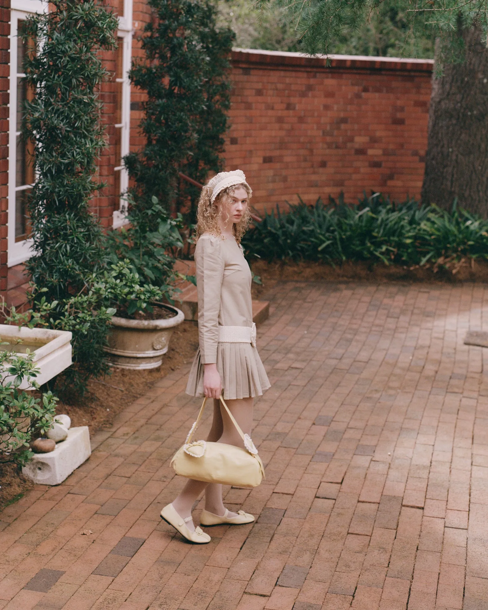 Dropwaist Pleat Dress - Fawn sold by My Mum Made It product image thumbnail 3