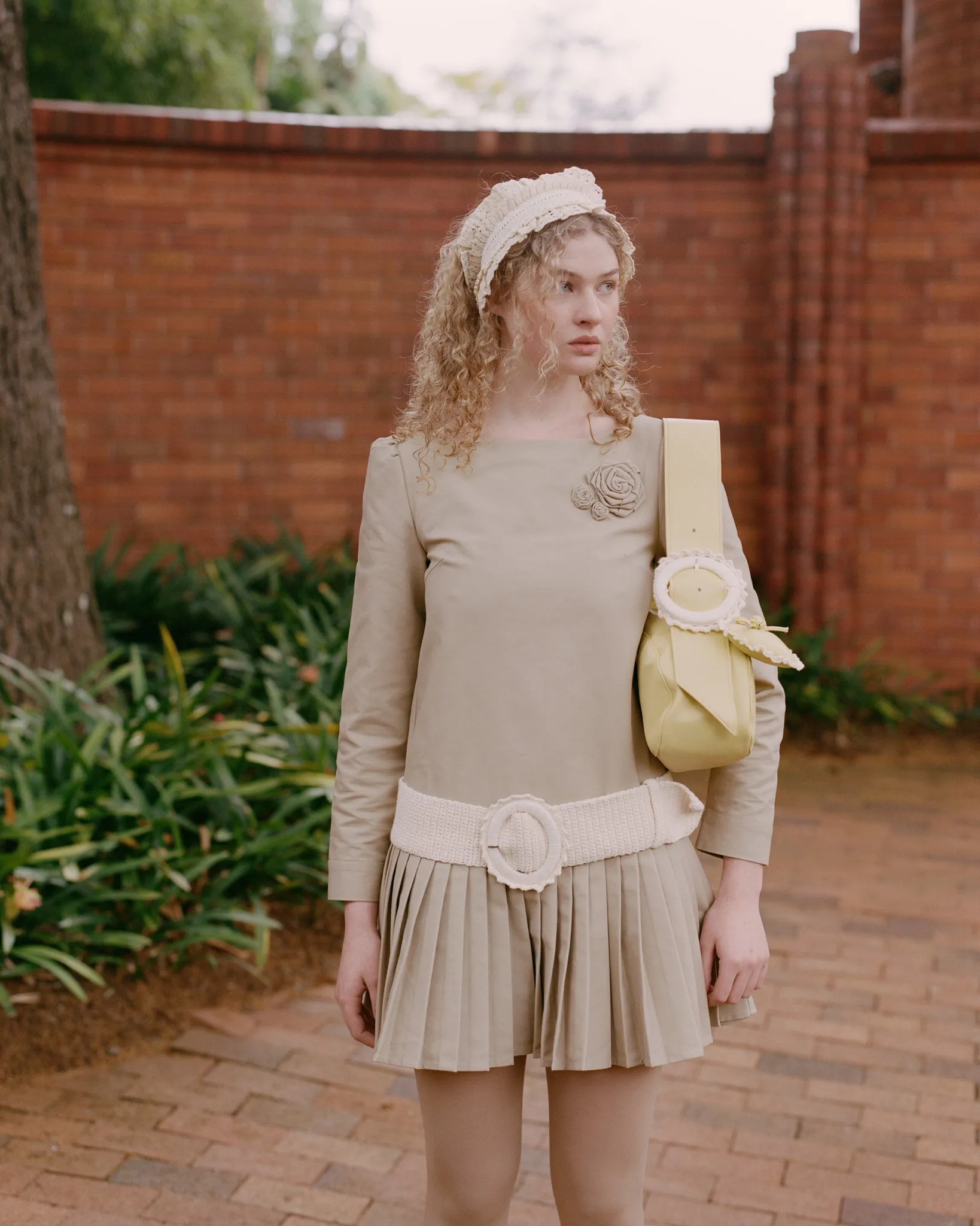 Dropwaist Pleat Dress - Fawn sold by My Mum Made It product image thumbnail 2