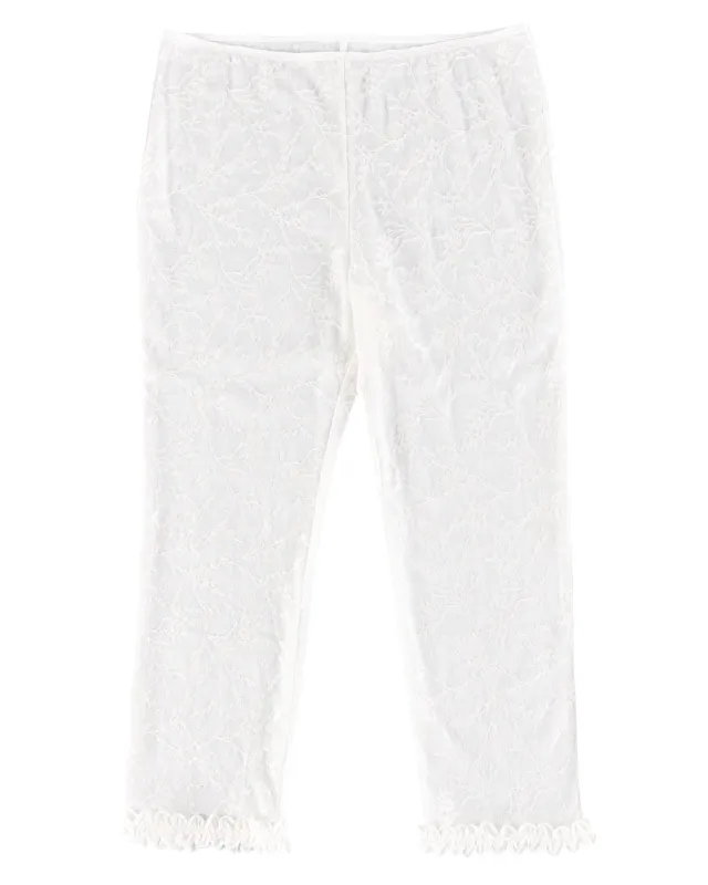 Lace Poem Capri - White made by My Mum Made It