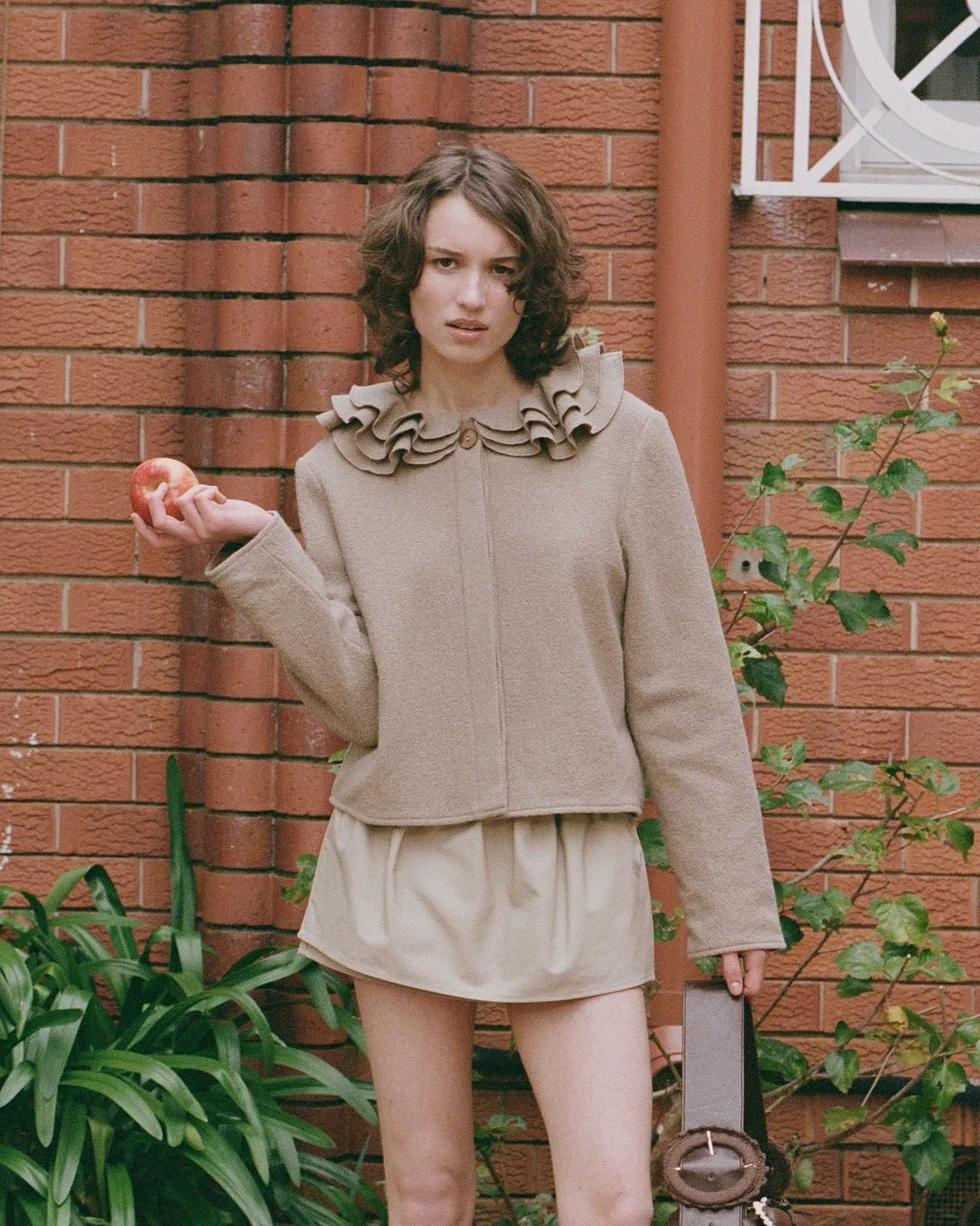 Wool Frill Neck Jacket - Fawn sold by My Mum Made It product image thumbnail 2