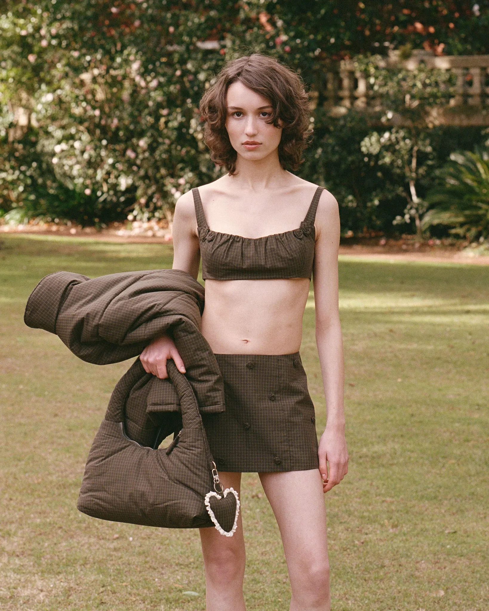 Rosette Check Bra - Ivy Check sold by My Mum Made It product image thumbnail 3