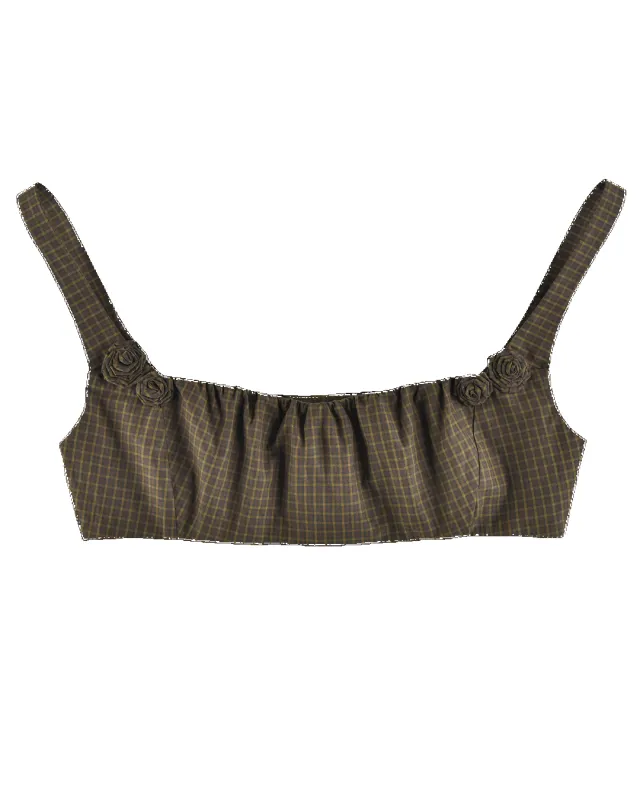 Rosette Check Bra - Ivy Check sold by My Mum Made It