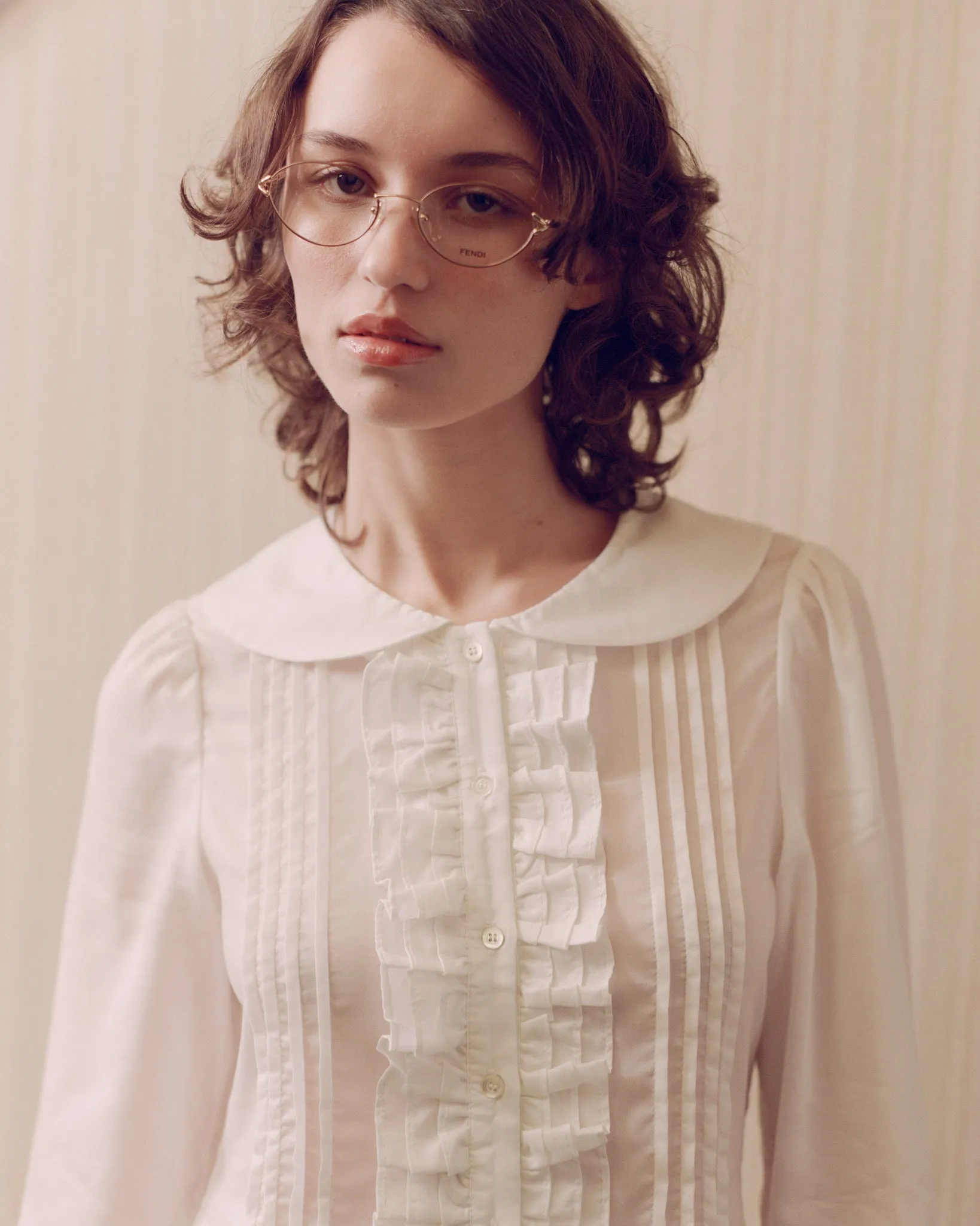 Ruffle Placket Mini Dress - White sold by My Mum Made It product image thumbnail 5