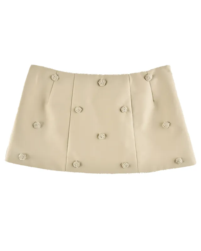 Rosette Mini Skirt - Fawn sold by My Mum Made It