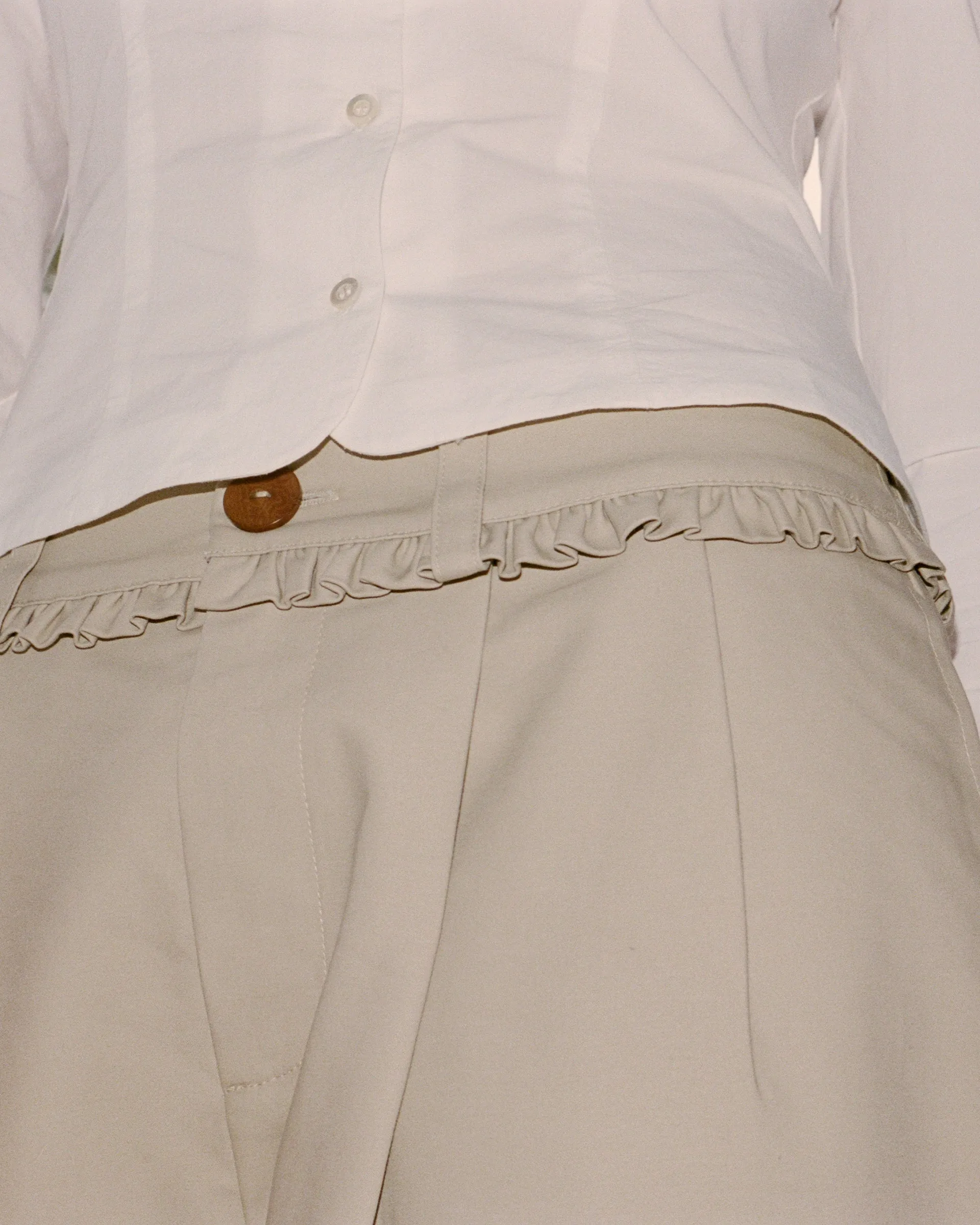 Frill Cotton Trousers - Fawn sold by My Mum Made It product image thumbnail 5