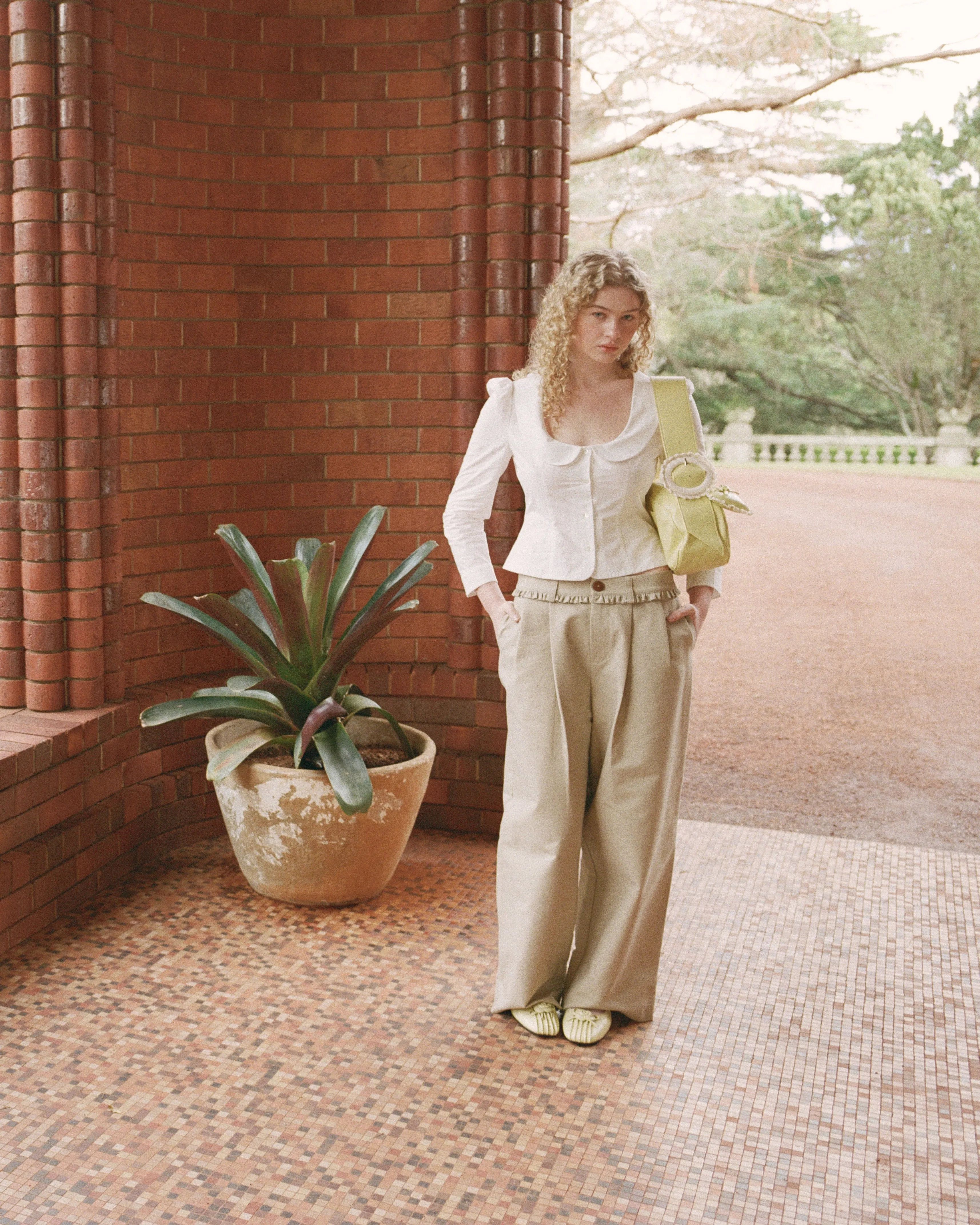 Frill Cotton Trousers - Fawn sold by My Mum Made It product image thumbnail 3