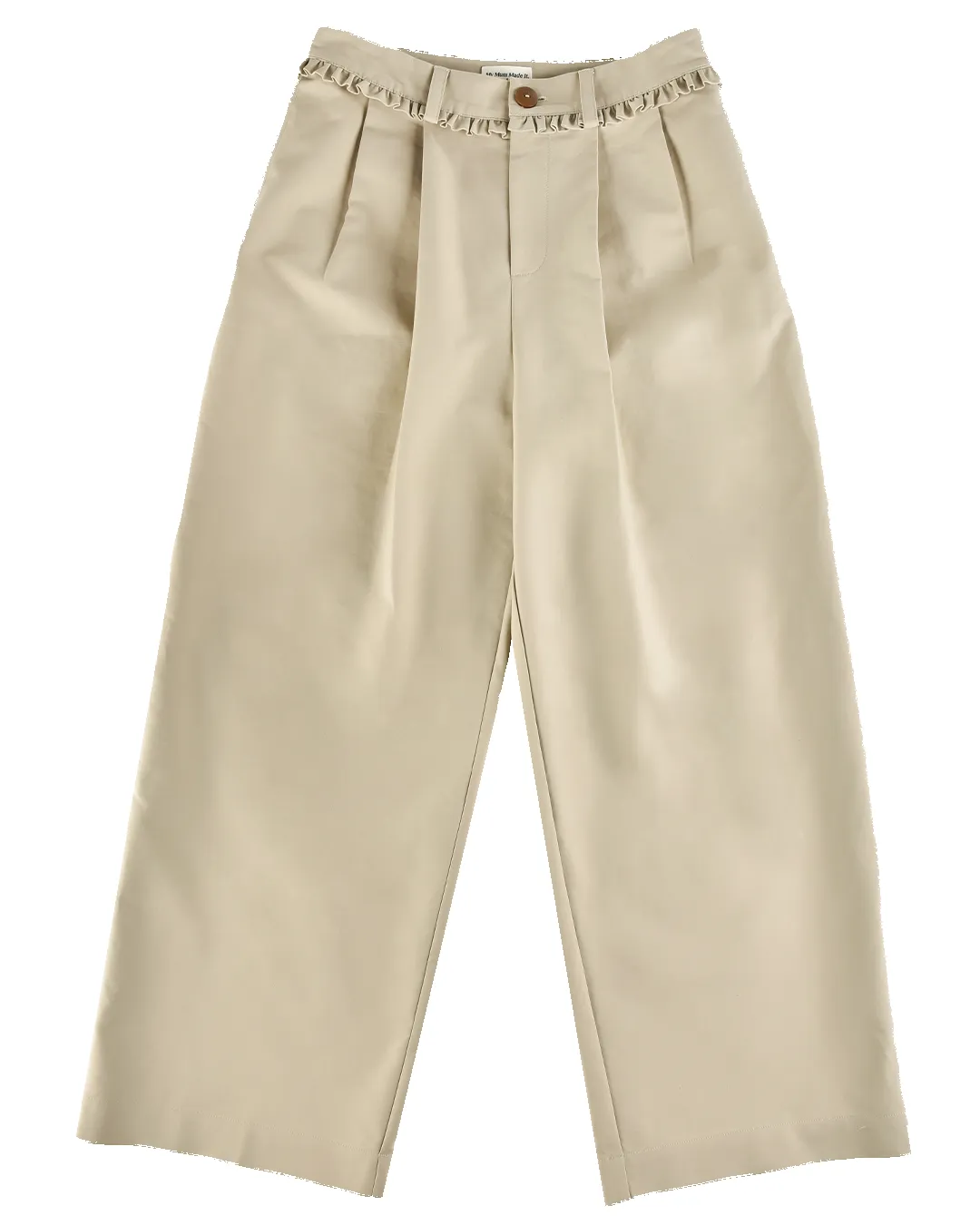 Frill Cotton Trousers - Fawn sold by My Mum Made It