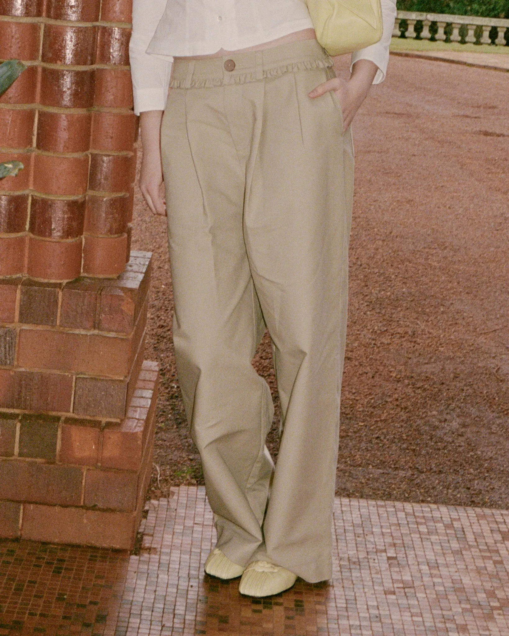 Frill Cotton Trousers - Fawn sold by My Mum Made It product image thumbnail 2