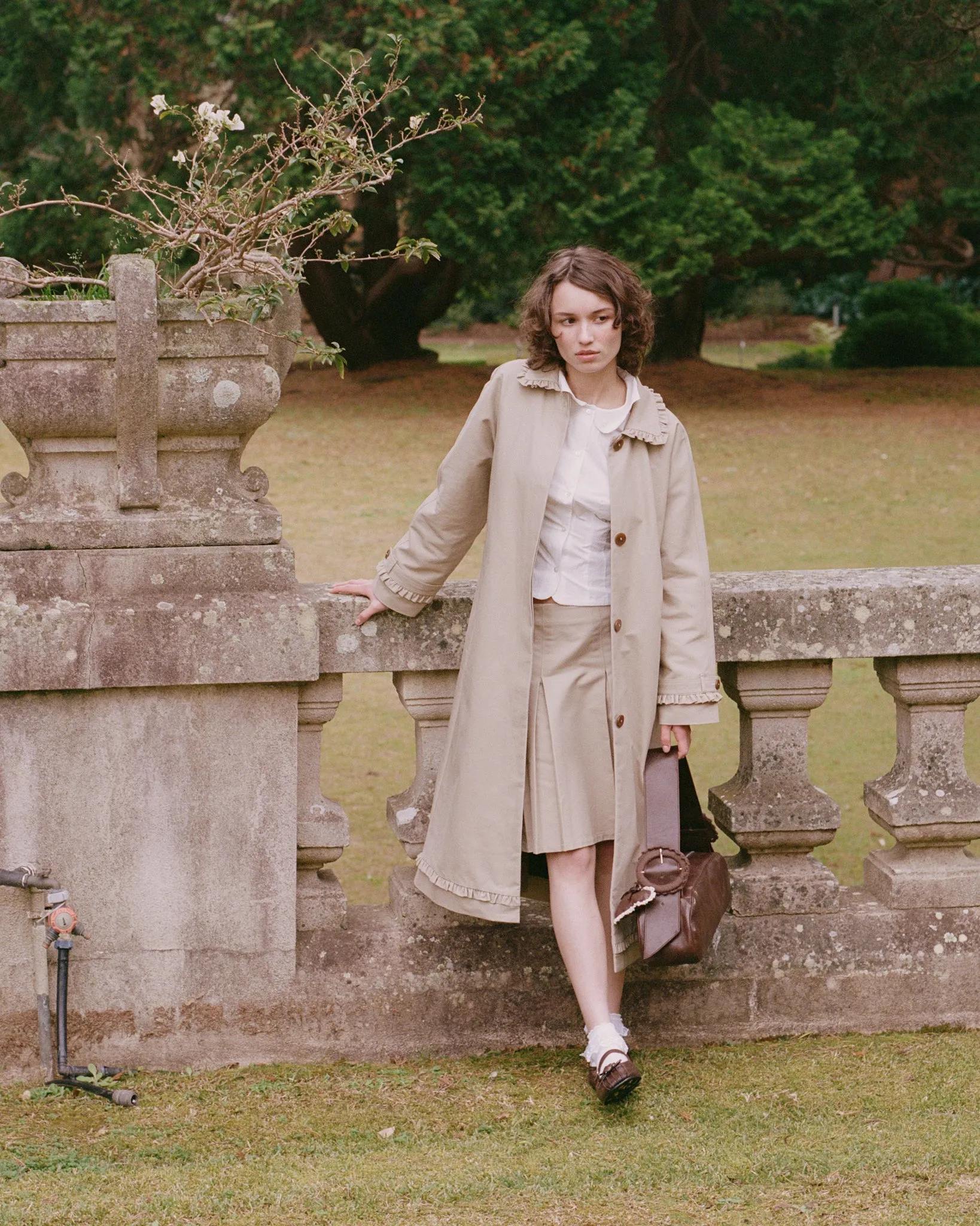 Tailored Gather Trench Coat - Fawn sold by My Mum Made It product image thumbnail 3