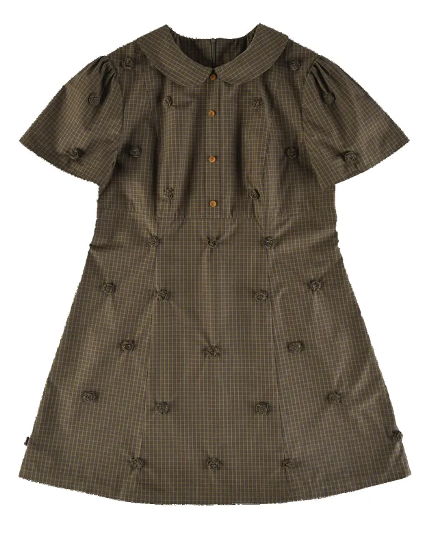 Rosette Check Mini Dress - Ivy Check sold by My Mum Made It