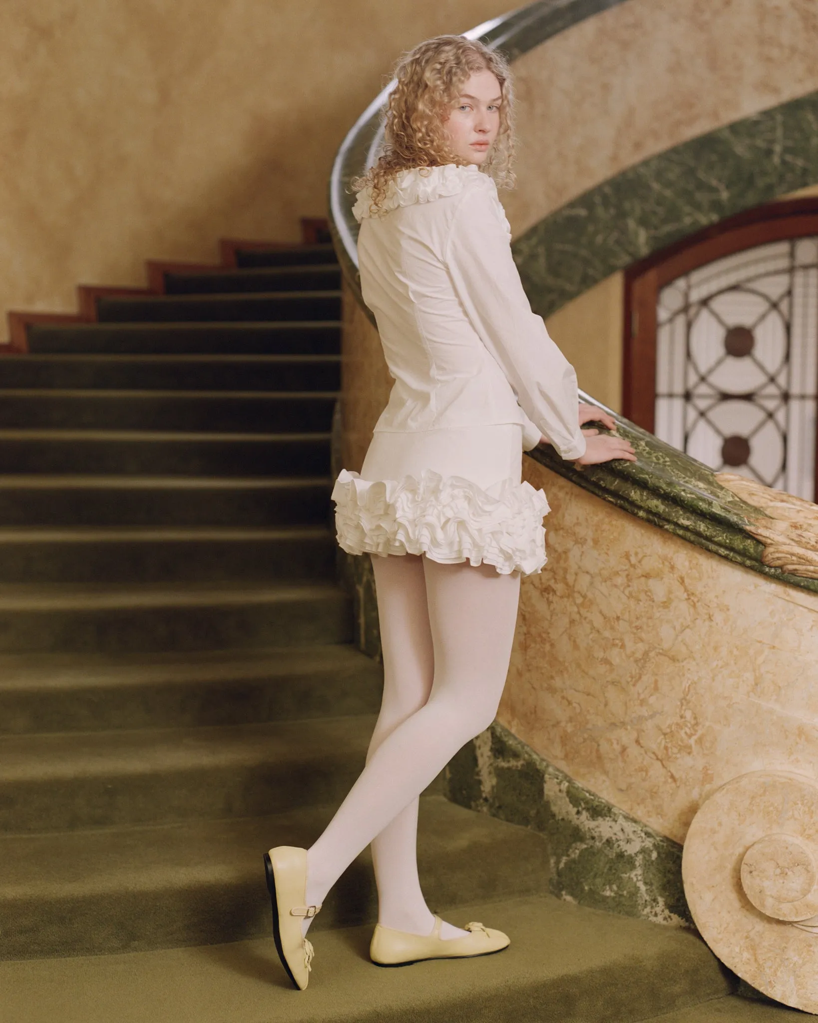 Ruffle Hem Mini Skirt - White sold by My Mum Made It product image thumbnail 3