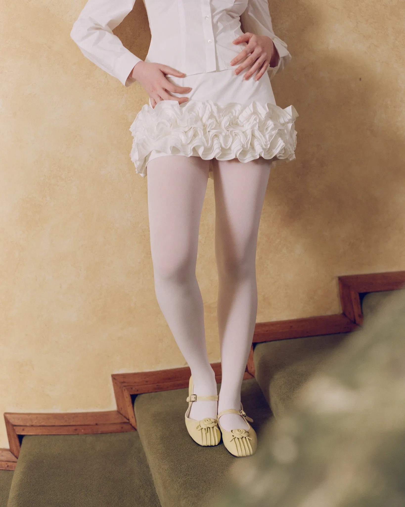 Ruffle Hem Mini Skirt - White sold by My Mum Made It product image thumbnail 5