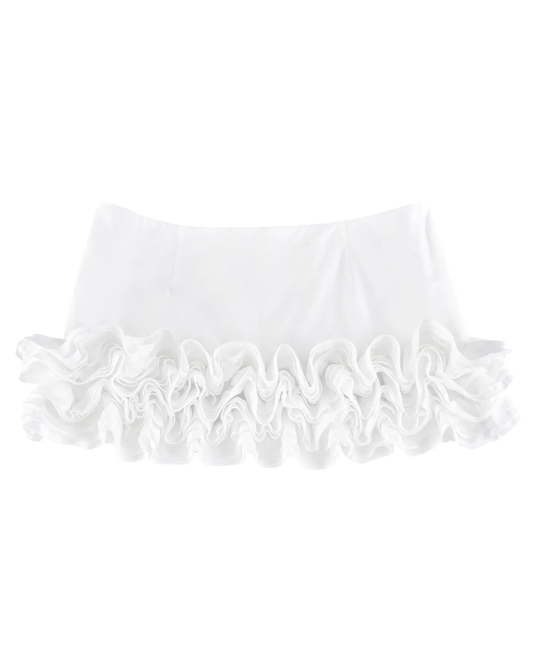 Ruffle Hem Mini Skirt - White sold by My Mum Made It