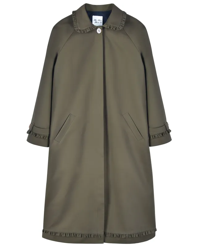 Tailored Gather Trench Coat - Eucalyptus sold by My Mum Made It