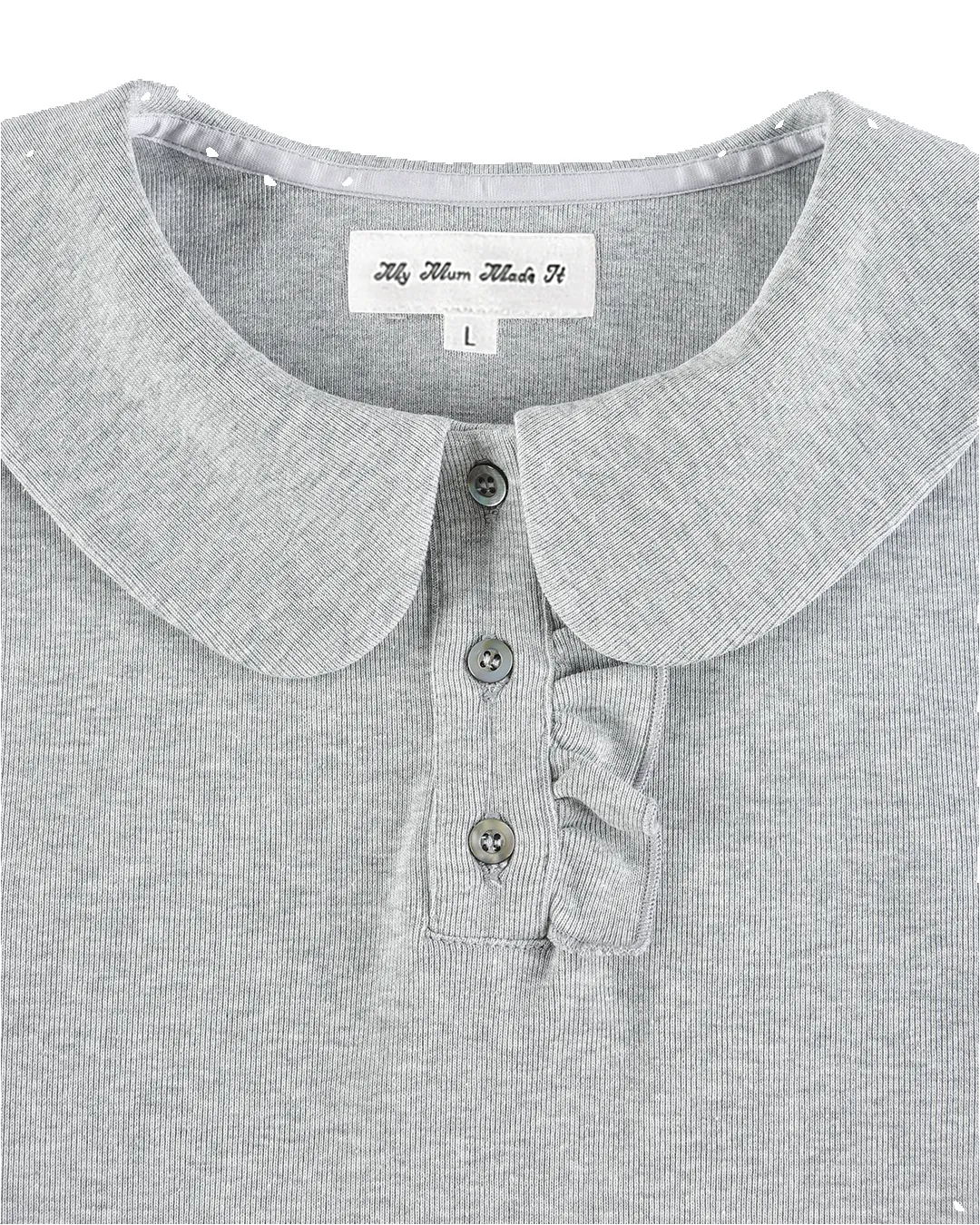 Polo Long Sleeve Top - Grey sold by My Mum Made It product image thumbnail 5