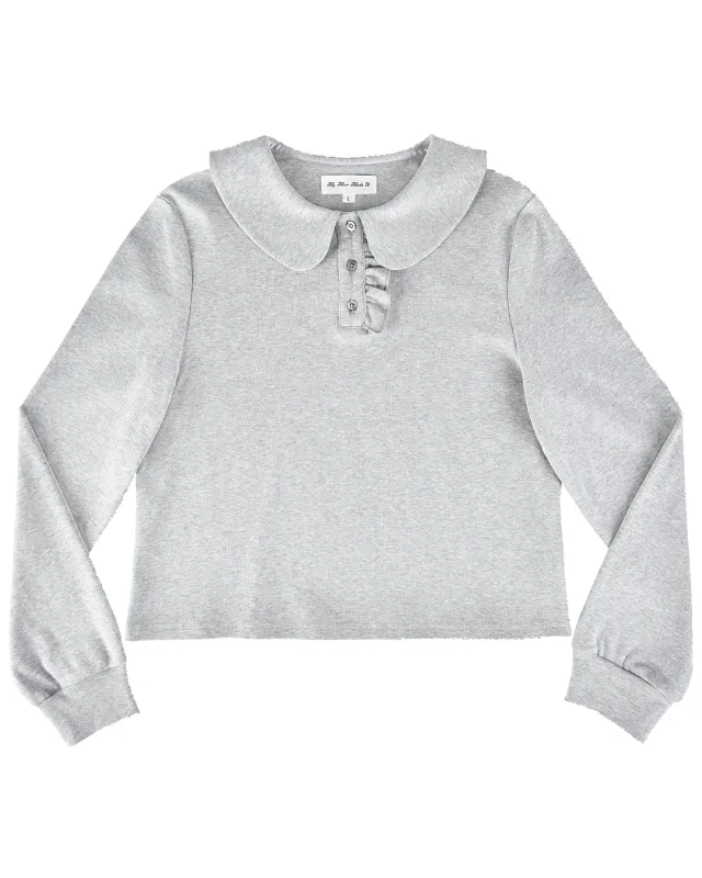 Polo Long Sleeve Top - Grey sold by My Mum Made It