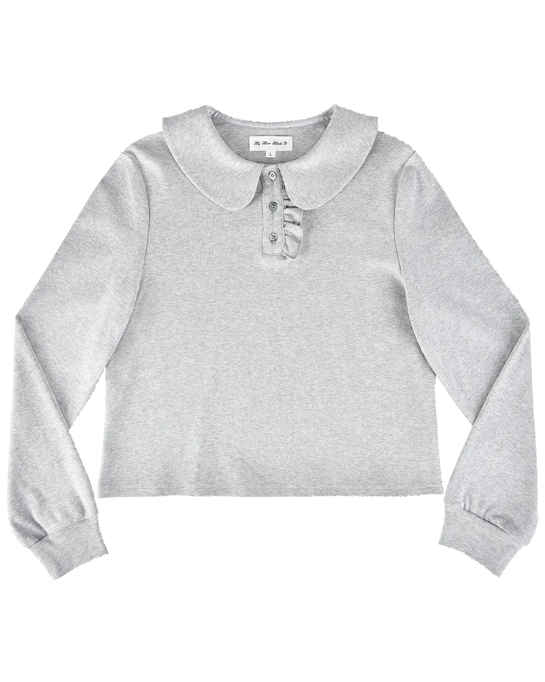 Polo Long Sleeve Top - Grey sold by My Mum Made It