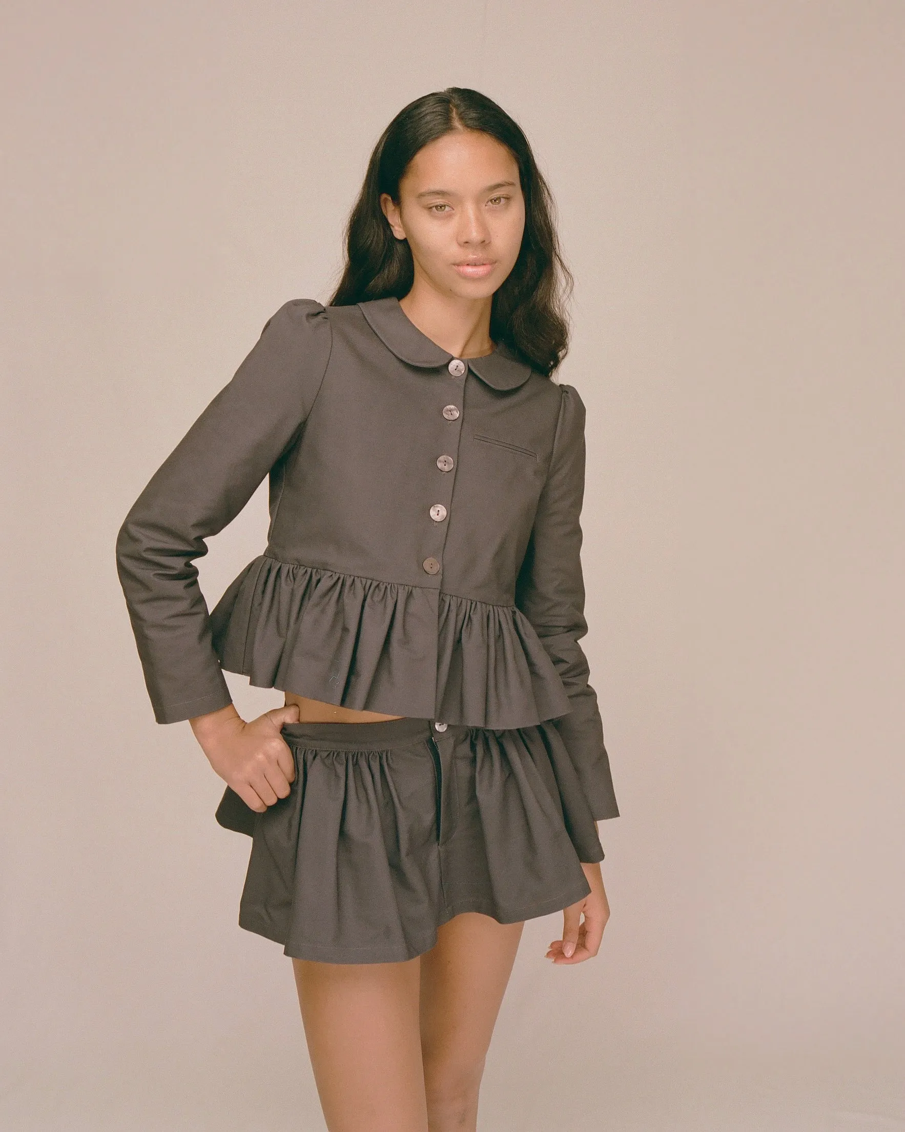 Petal Peplum Jacket - Ink sold by My Mum Made It product image thumbnail 2