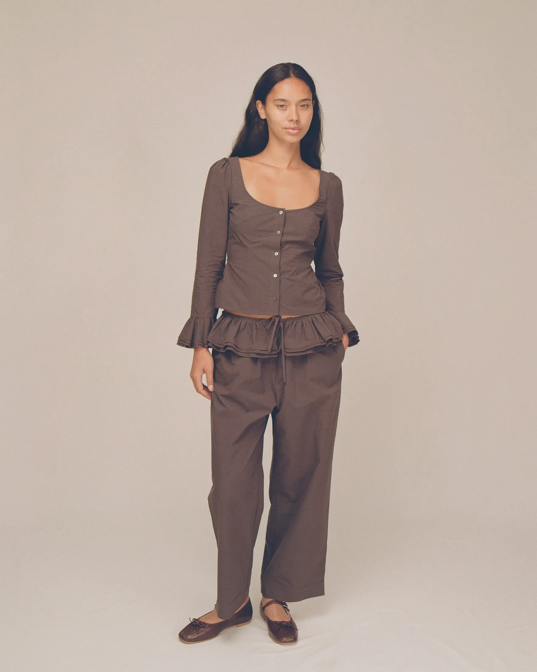 Detachable Ruffle Belt Pant - Shadow sold by My Mum Made It product image thumbnail 3