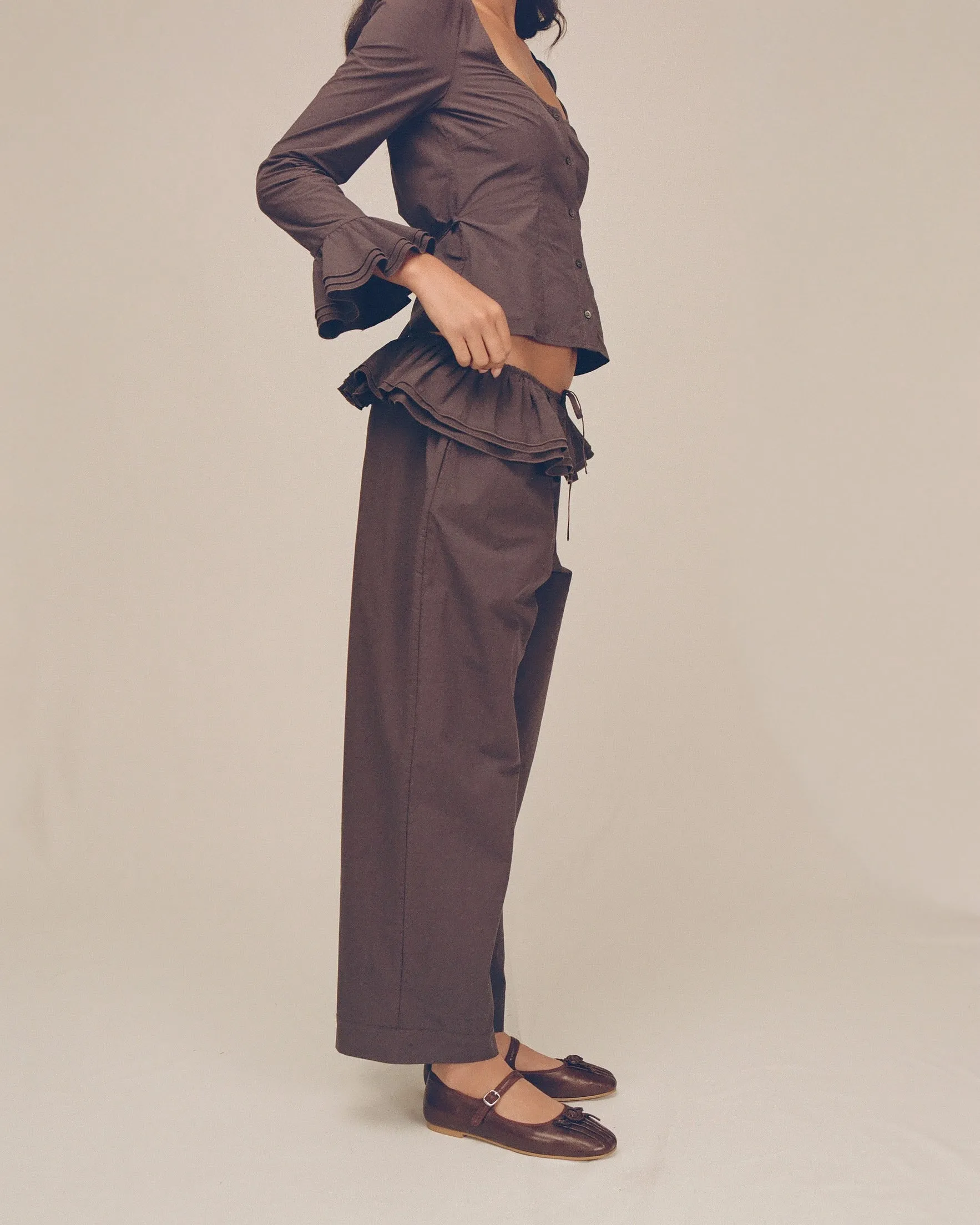 Detachable Ruffle Belt Pant - Shadow sold by My Mum Made It product image thumbnail 2