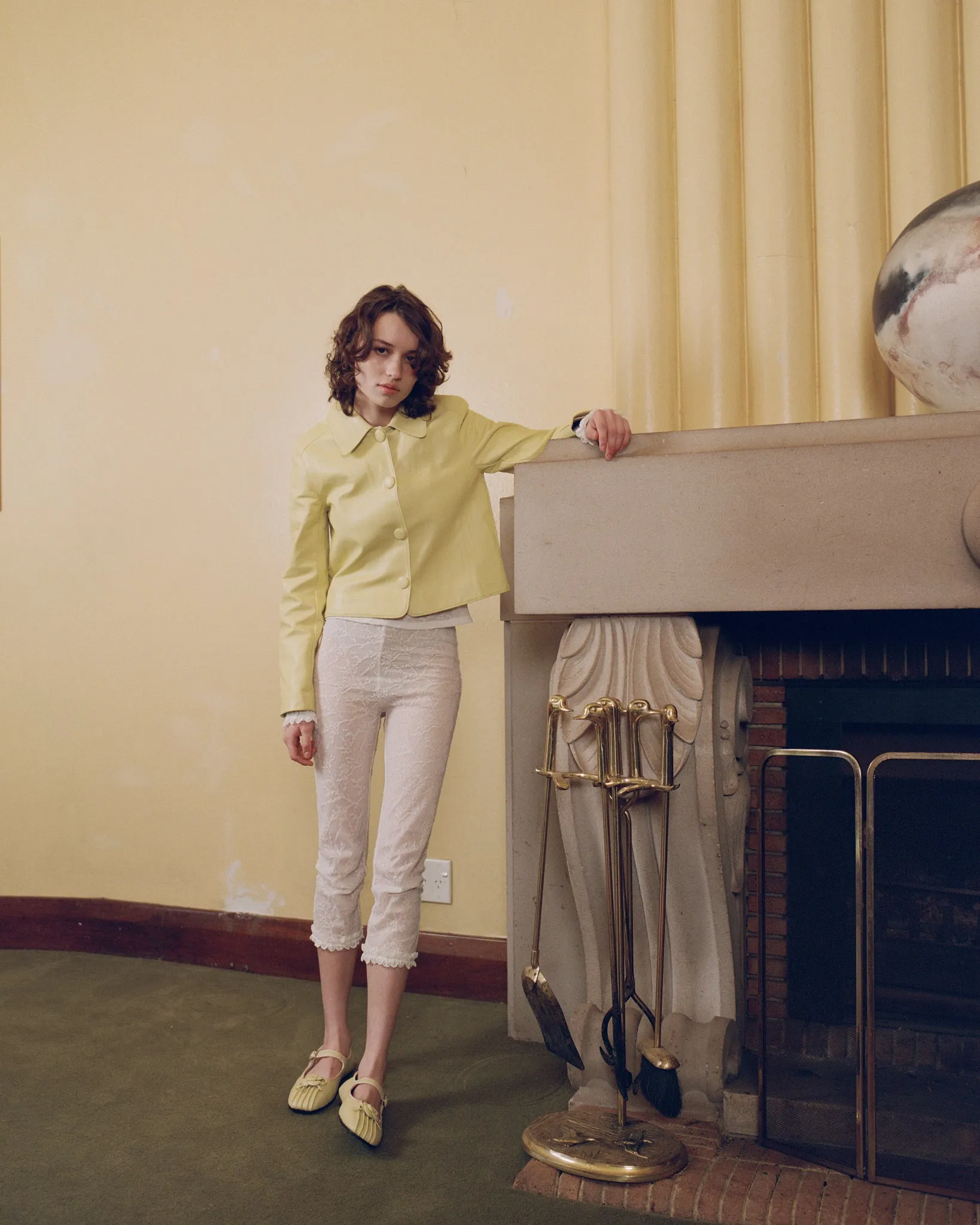 Buttoned Leather Jacket - Marigold sold by My Mum Made It product image thumbnail 3