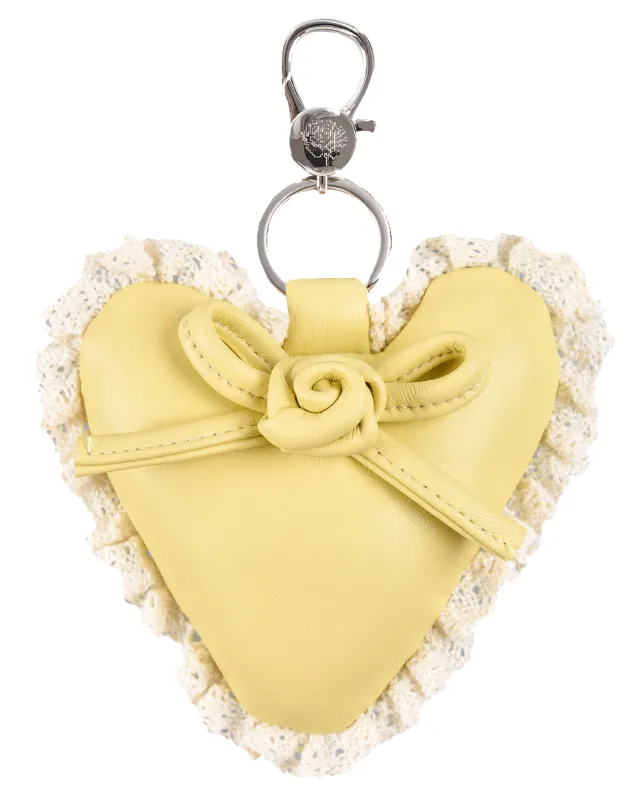 Rosette Heart Keychain - Marigold sold by My Mum Made It