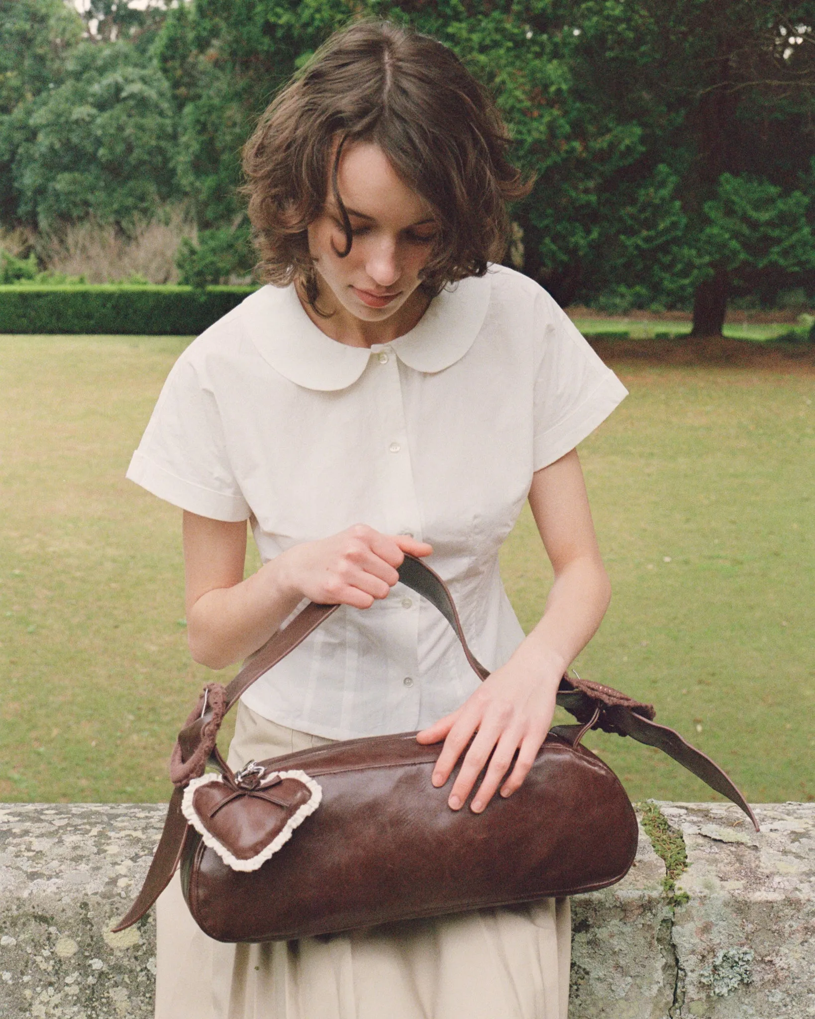 Rosette Heart Keychain - Saddle sold by My Mum Made It product image thumbnail 5