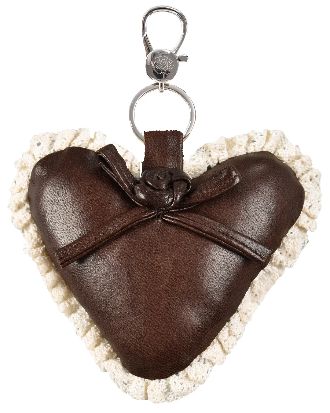 Rosette Heart Keychain - Saddle sold by My Mum Made It