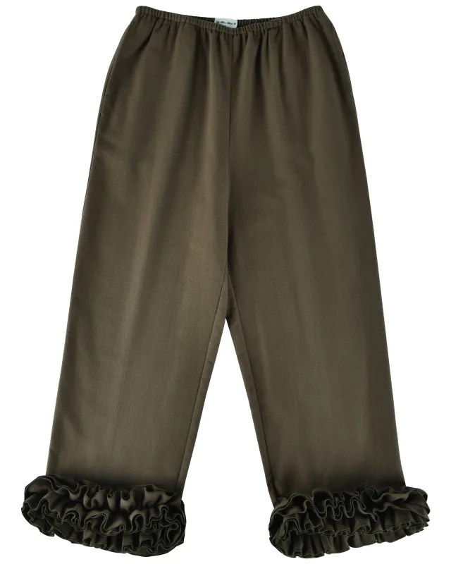 Flannel Ruffle Pant - Eucalyptus sold by My Mum Made It