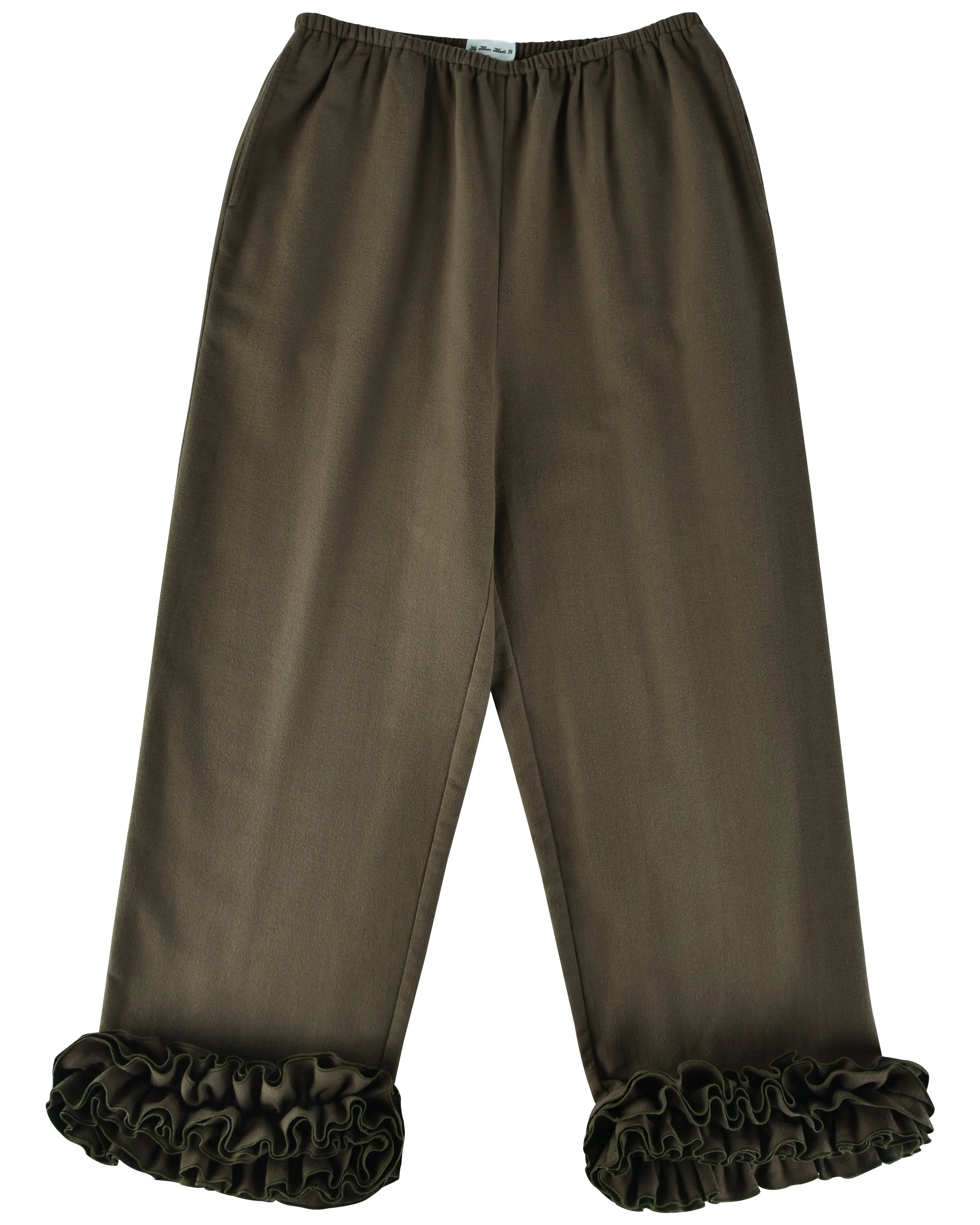 Flannel Ruffle Pant - Eucalyptus sold by My Mum Made It