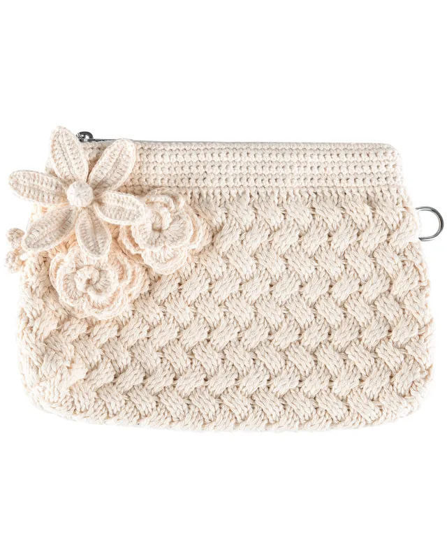 Crochet Garden Cosmetics Bag - Porcelain sold by My Mum Made It