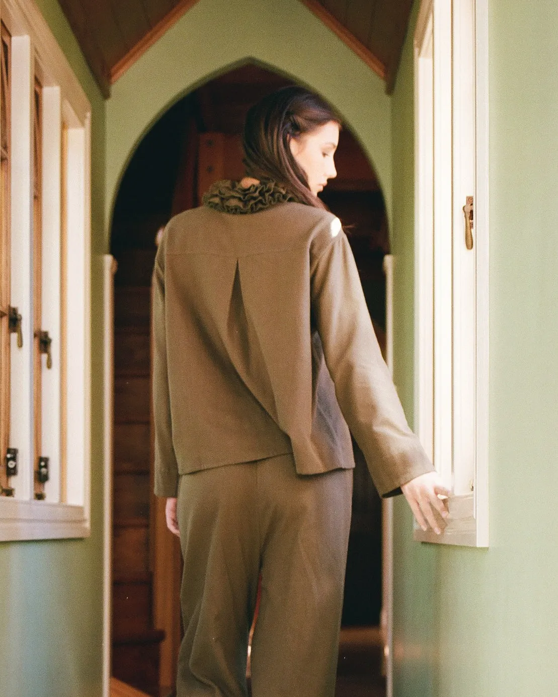 Flannel Ruffle Blouse - Eucalyptus sold by My Mum Made It product image thumbnail 4