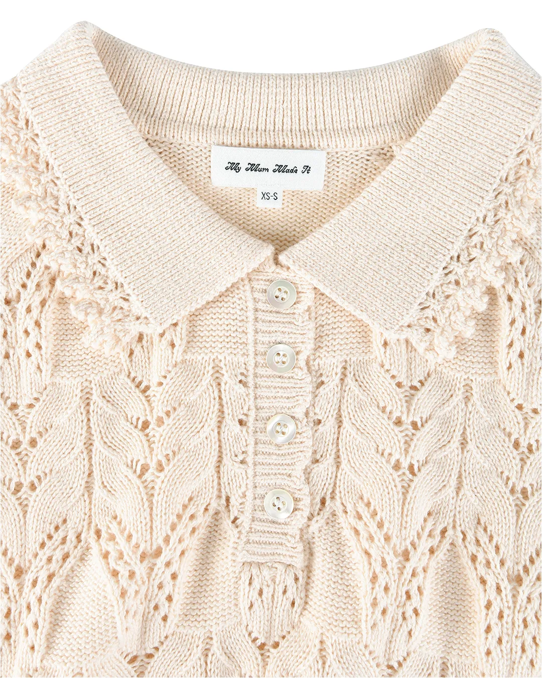 Buttoned Lace Knit Pullover - Porcelain sold by My Mum Made It product image thumbnail 5