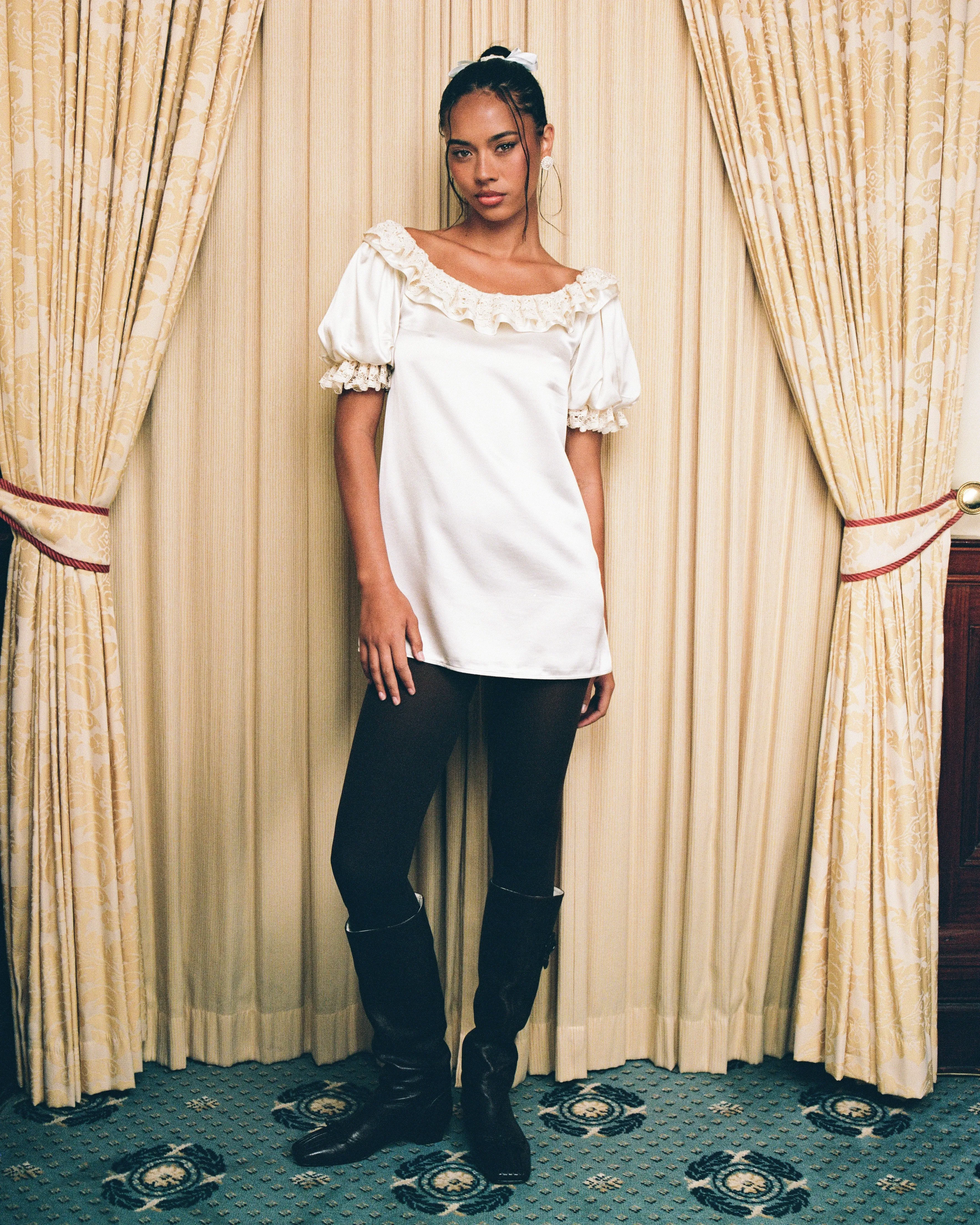 Lace Layer Soirée Dress - Frost sold by My Mum Made It product image thumbnail 3