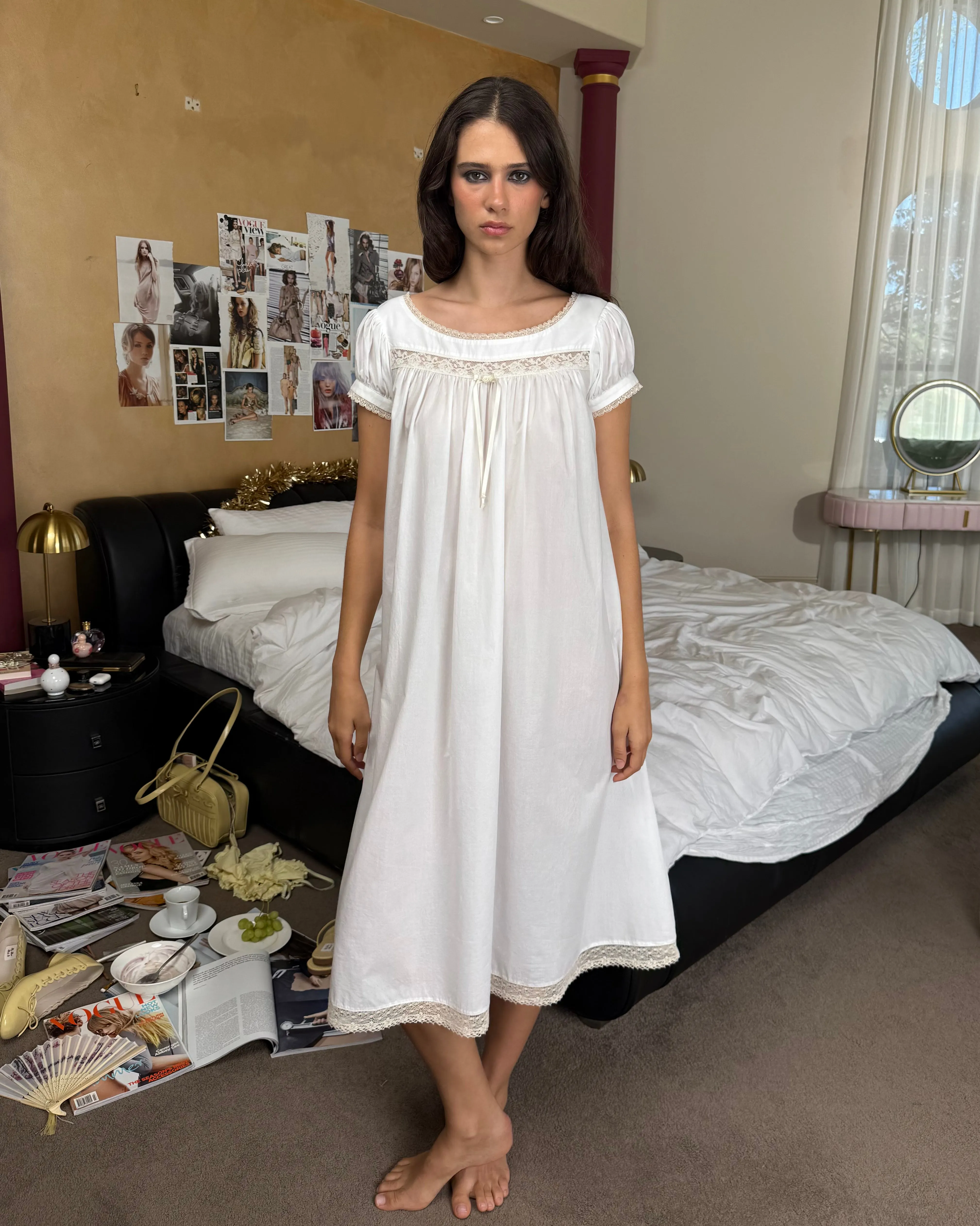 Lucienne Cotton Gown - White sold by My Mum Made It product image thumbnail 3